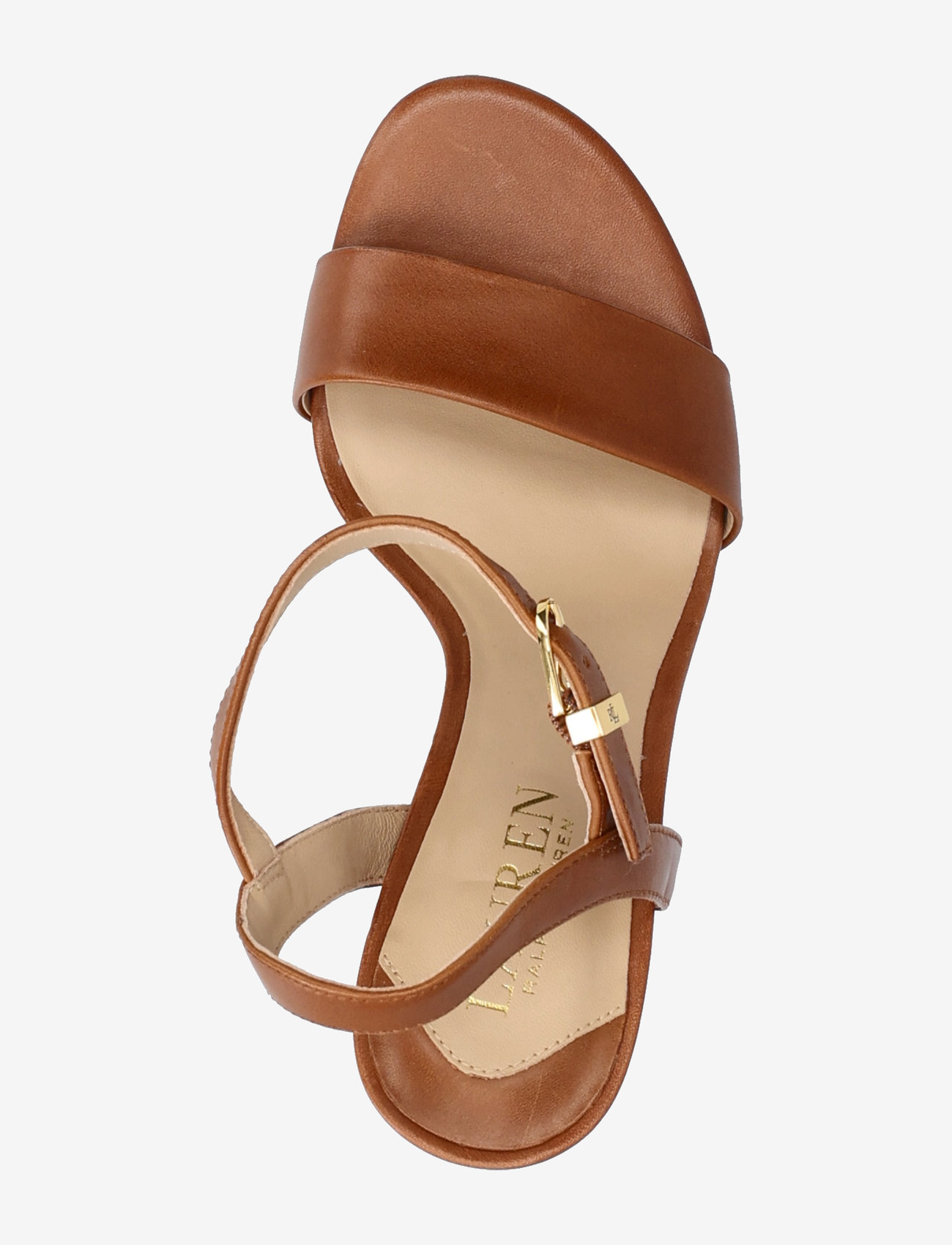 Lauren Ralph Lauren - BURNISHED CALF-GWEN-SN-DRS - sandaler med hæl - deep saddle tan - 3