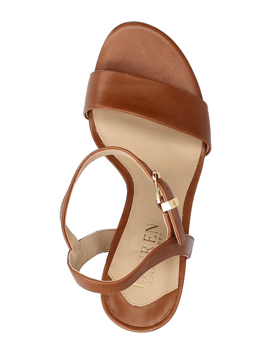 Lauren Ralph Lauren - Gwen Burnished Leather Sandal - sandaletten - deep saddle tan - 3