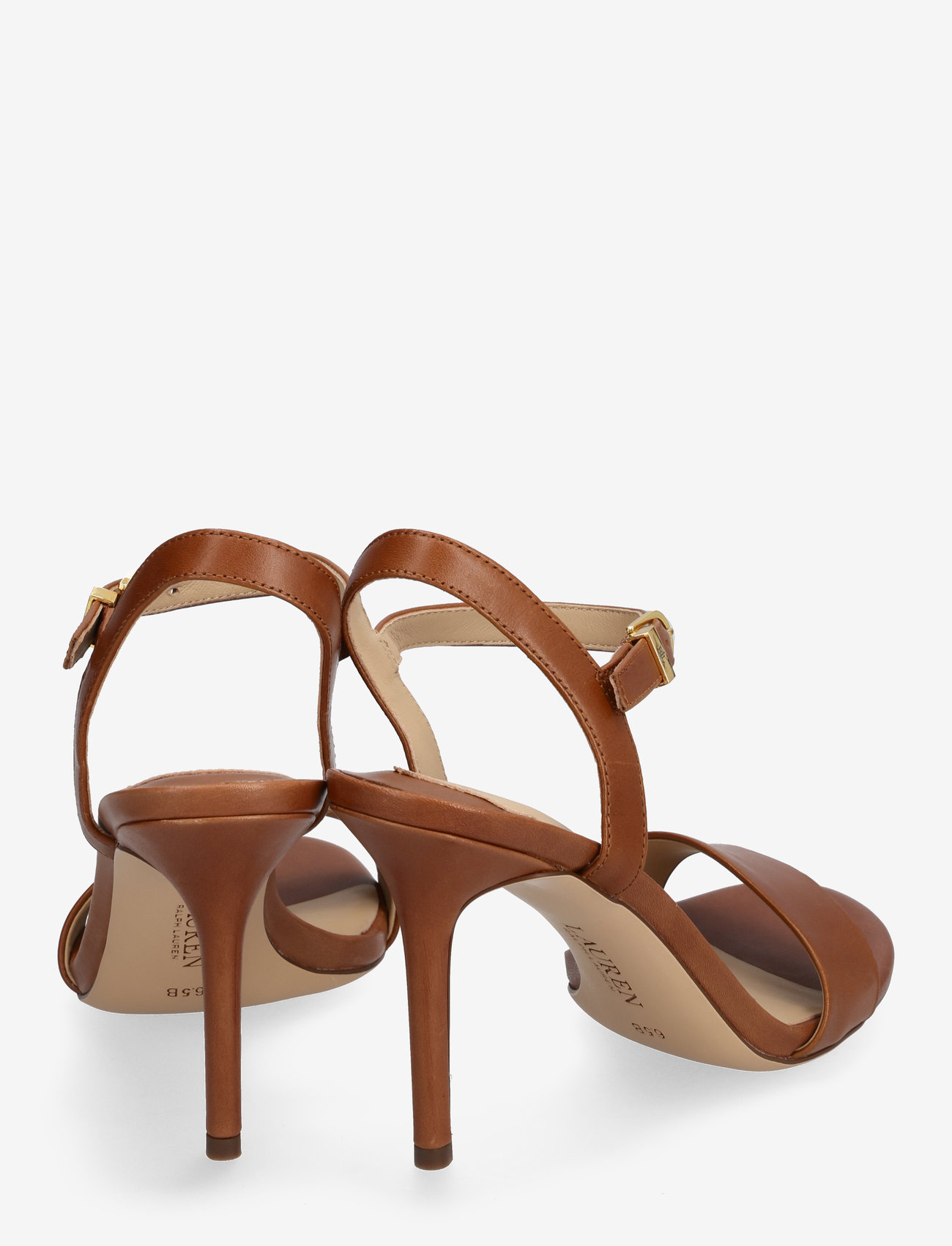 Lauren Ralph Lauren - BURNISHED CALF-GWEN-SN-DRS - sandaler med hæl - deep saddle tan - 4