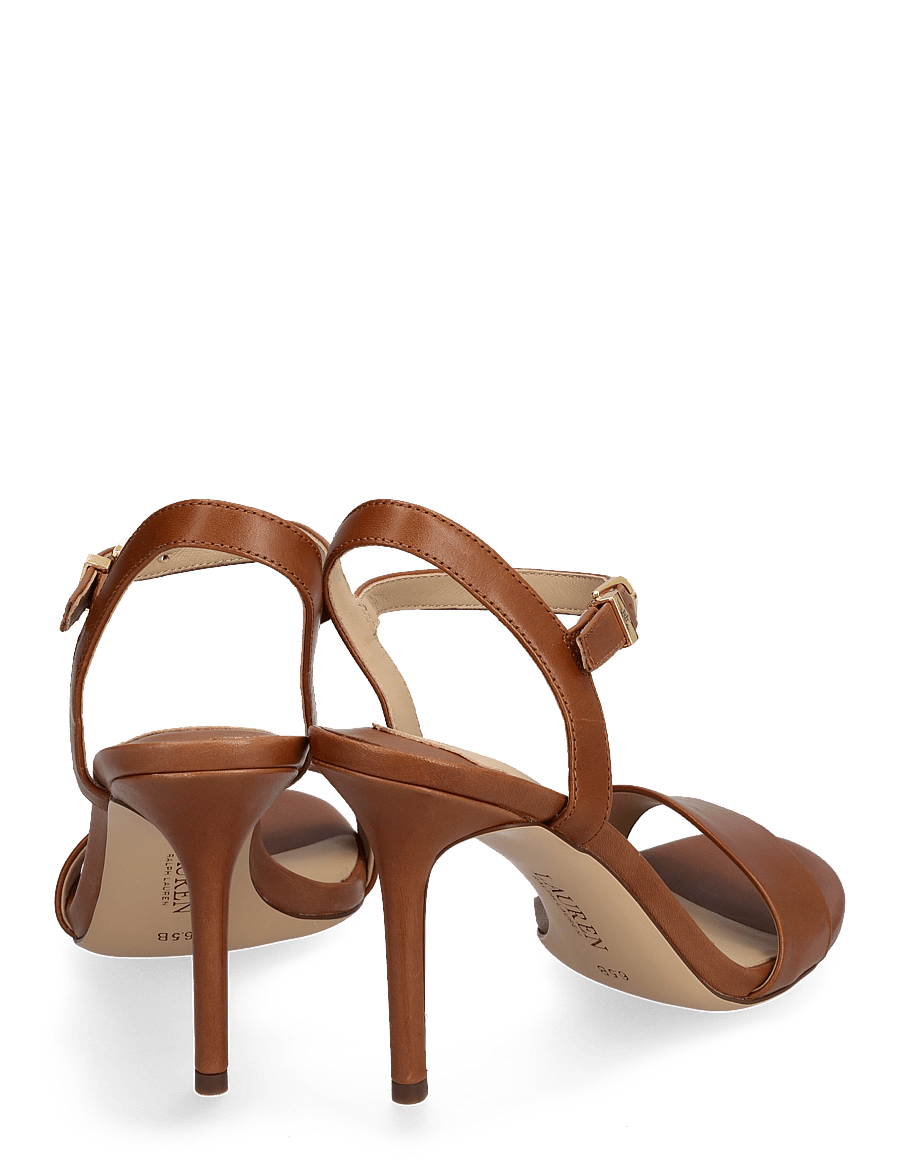 Lauren Ralph Lauren - Gwen Burnished Leather Sandal - sandaletten - deep saddle tan - 4