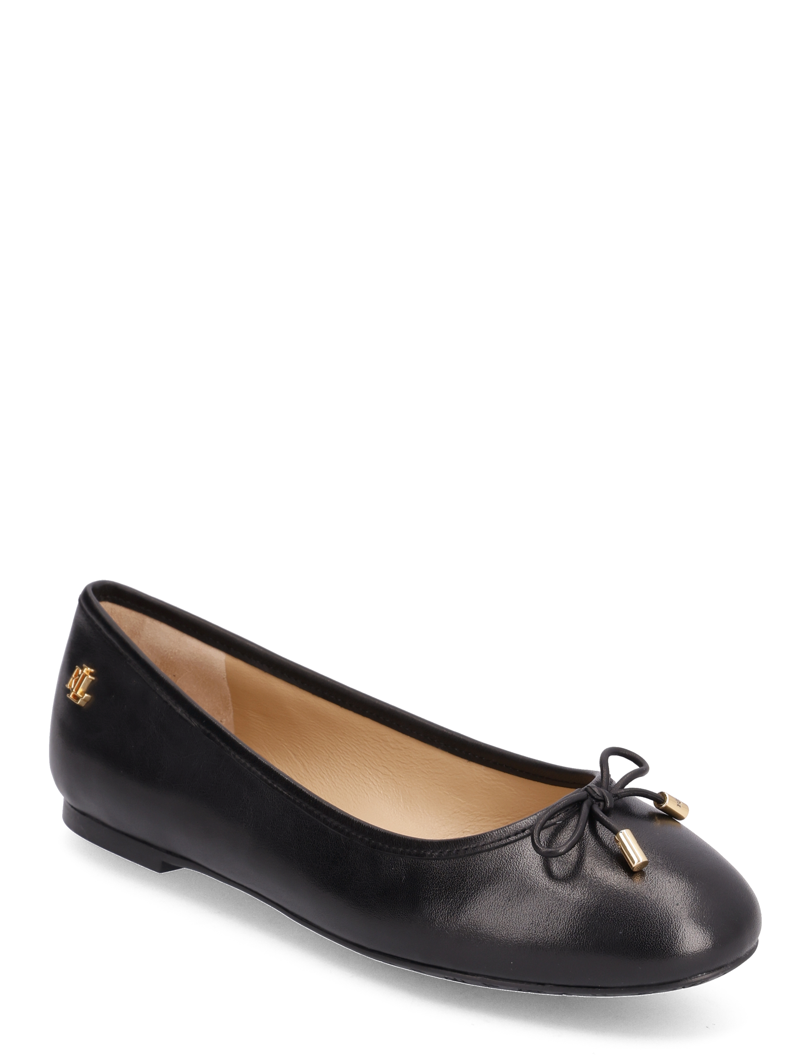 Lauren Ralph Super Soft Leather-Jayna-Fl-Csl, 38, Schuhe, Schwarz - Ballerinas, Frauen