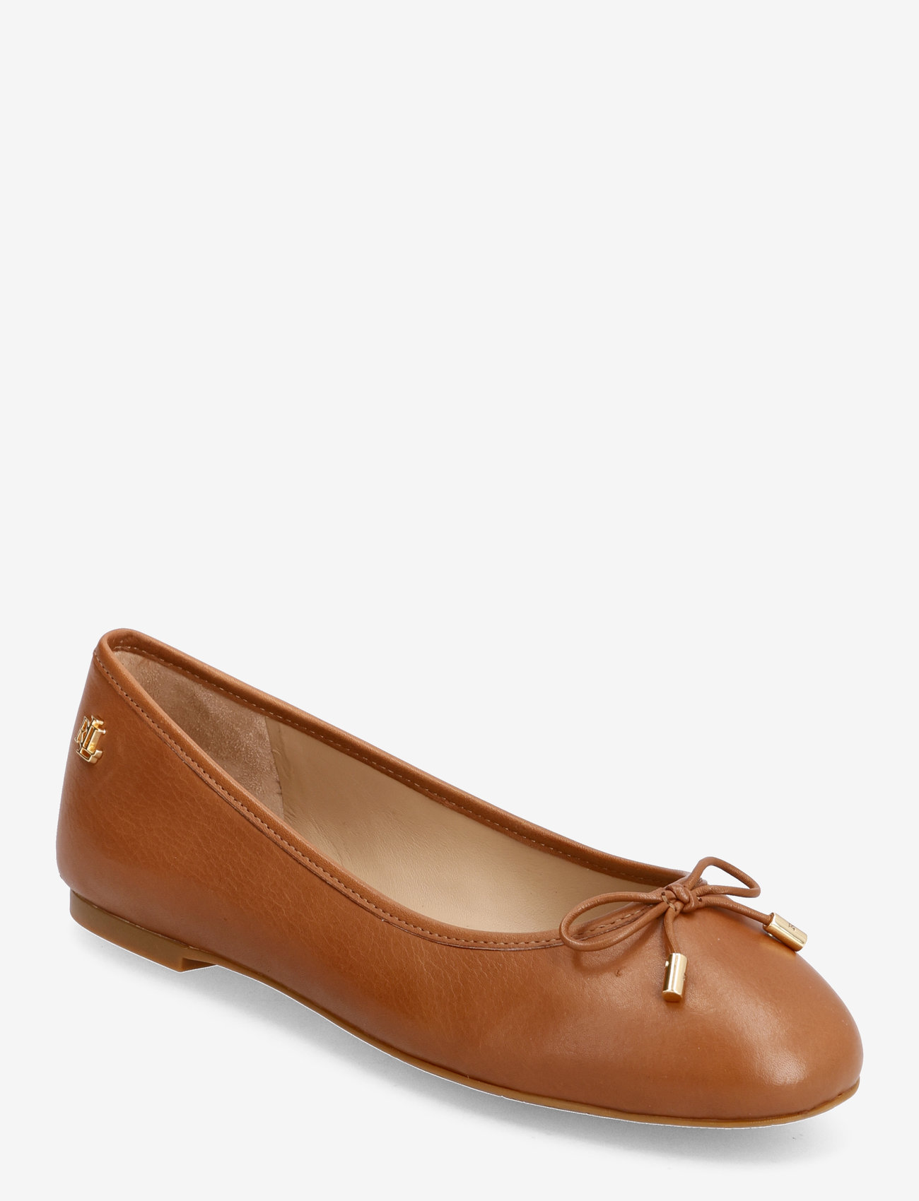 Lauren Ralph Lauren - Jayna Leather Flat - special occasions - deep saddle tan - 0