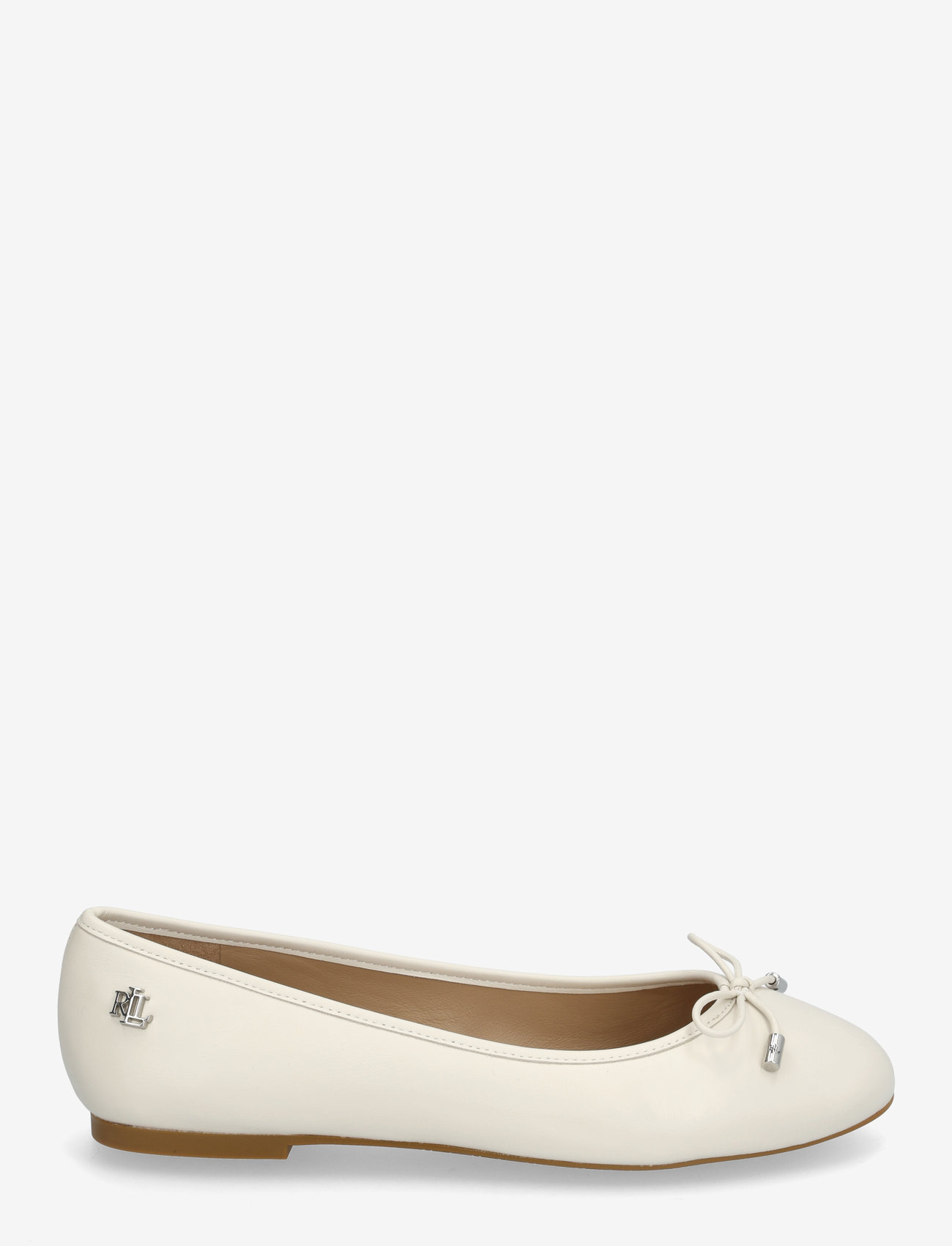 Lauren Ralph Lauren - Jayna Nappa Leather Flat - konfirmationstøj - soft white - 1