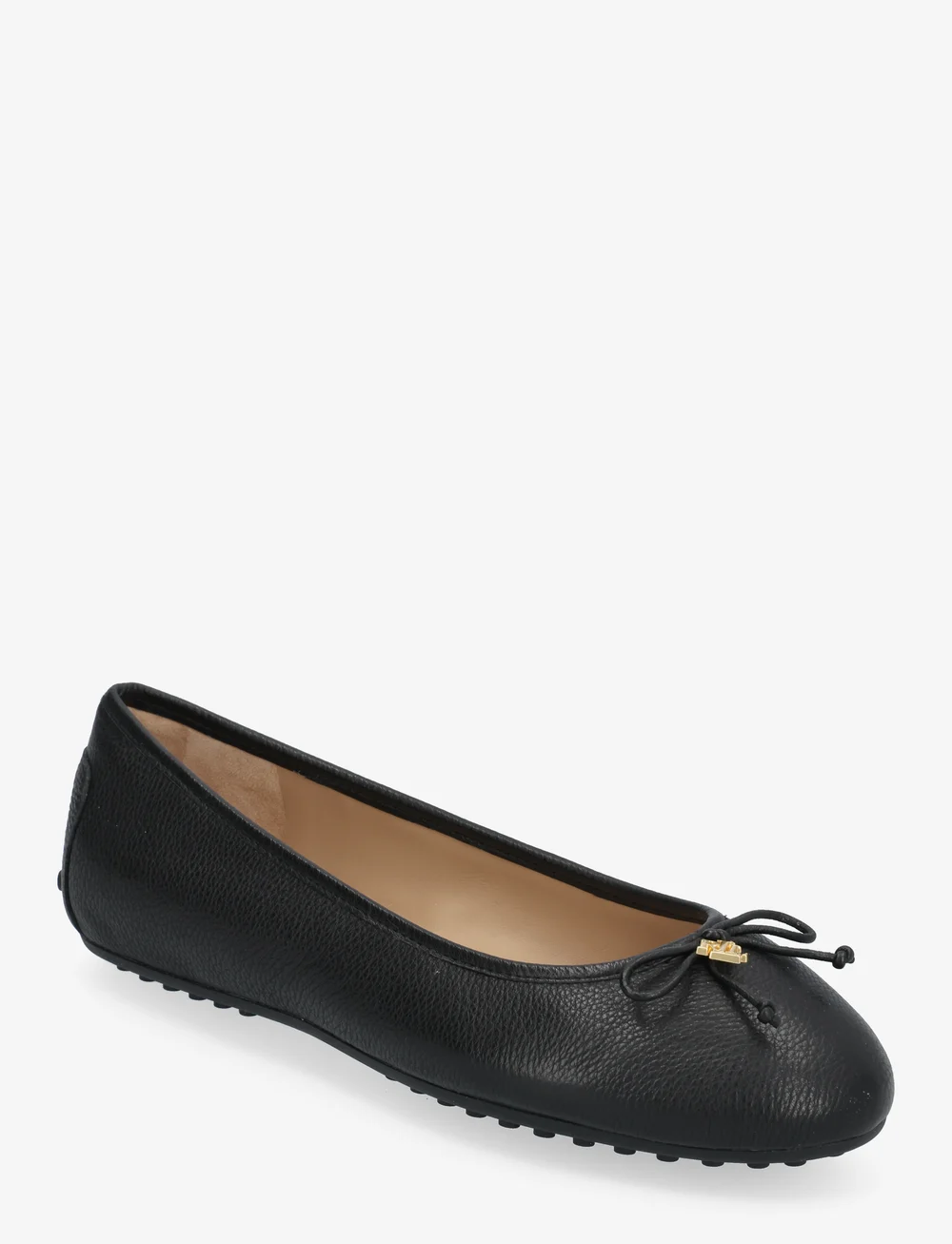 Lauren Ralph Lauren - Jayna Pebbled Leather Driver Flat - ballerinas - black - 0