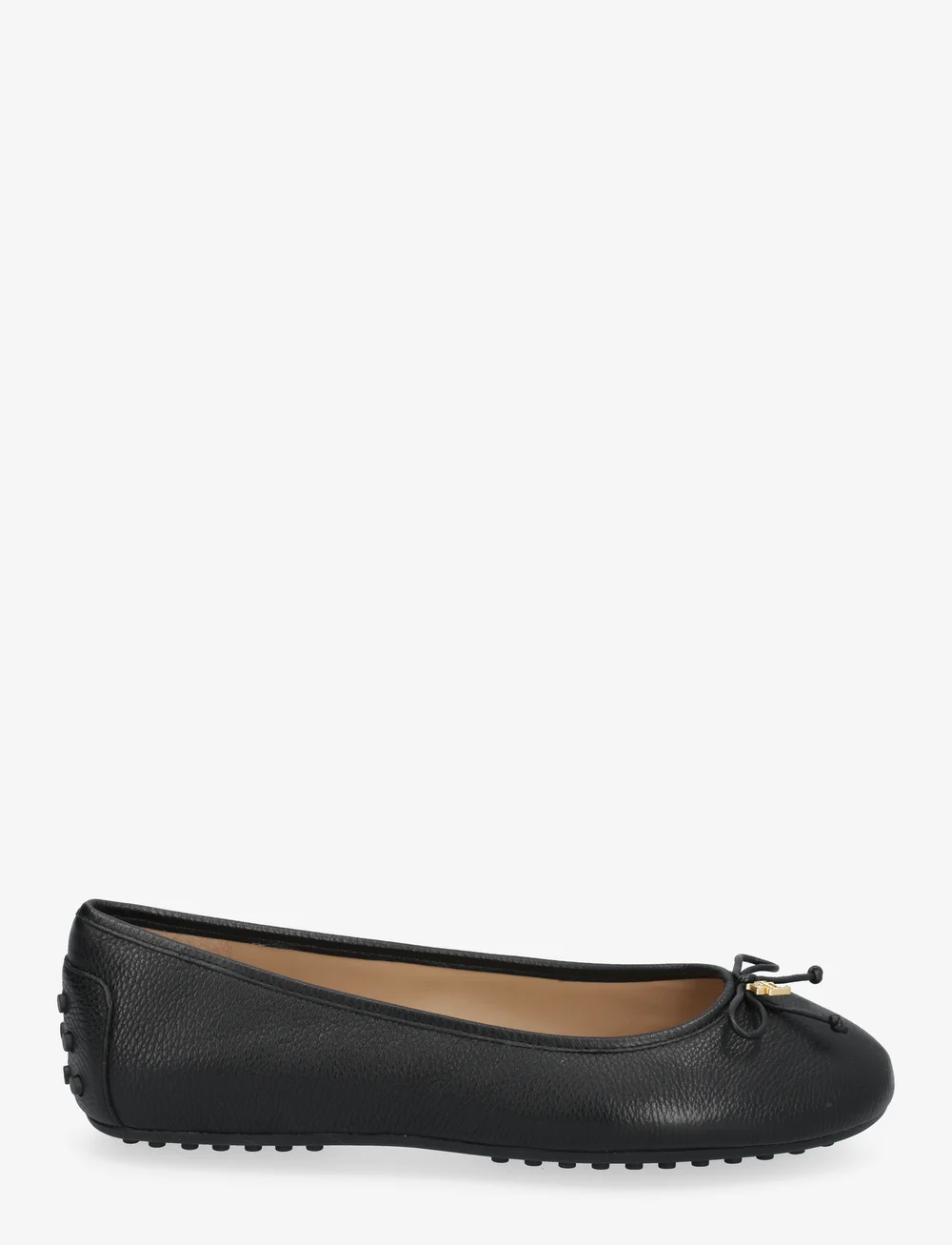 Lauren Ralph Lauren - Jayna Pebbled Leather Driver Flat - ballerinas - black - 1
