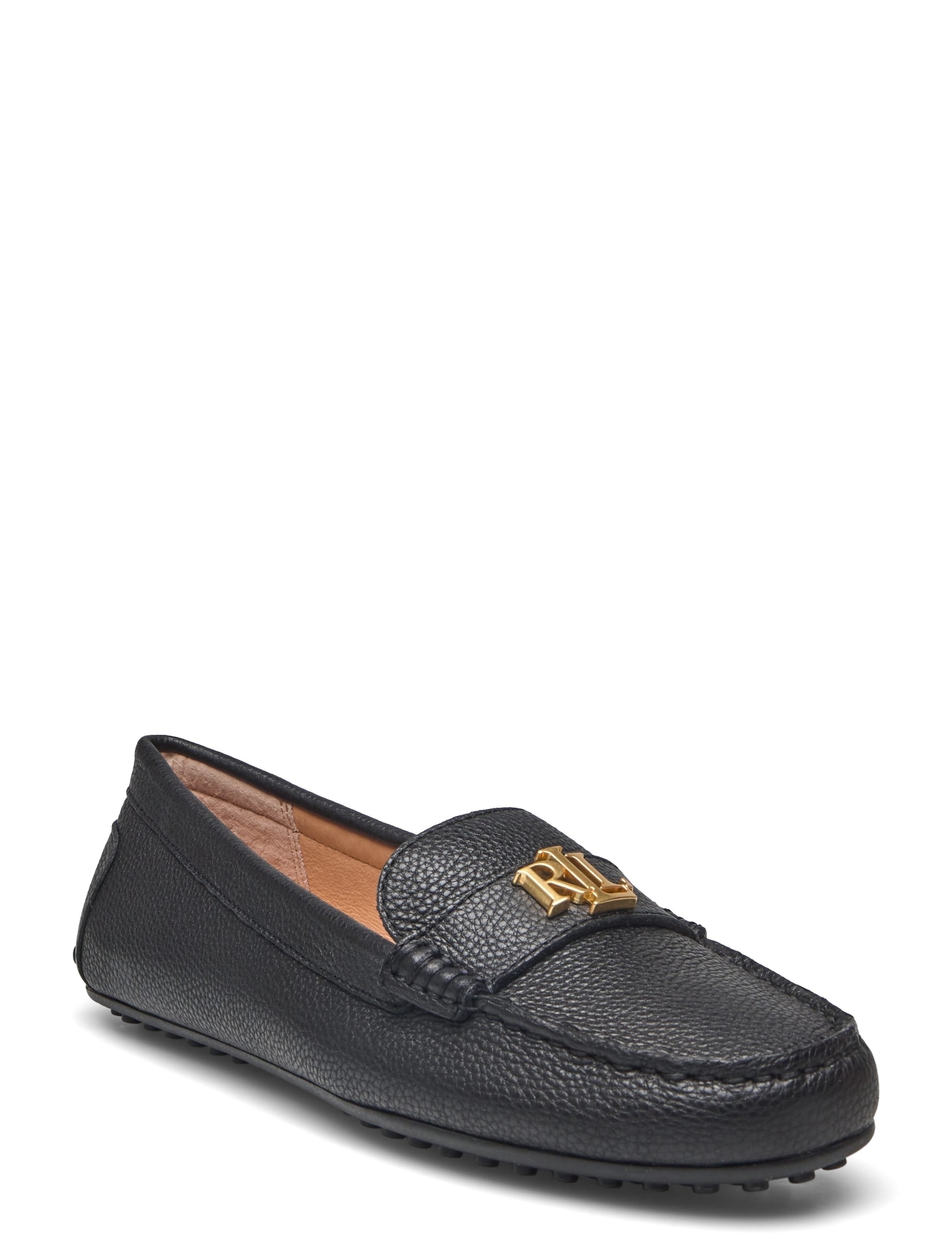 Lauren Ralph Lauren Barnsbury Pebbled Leather Driver - Sko - BLACK / black