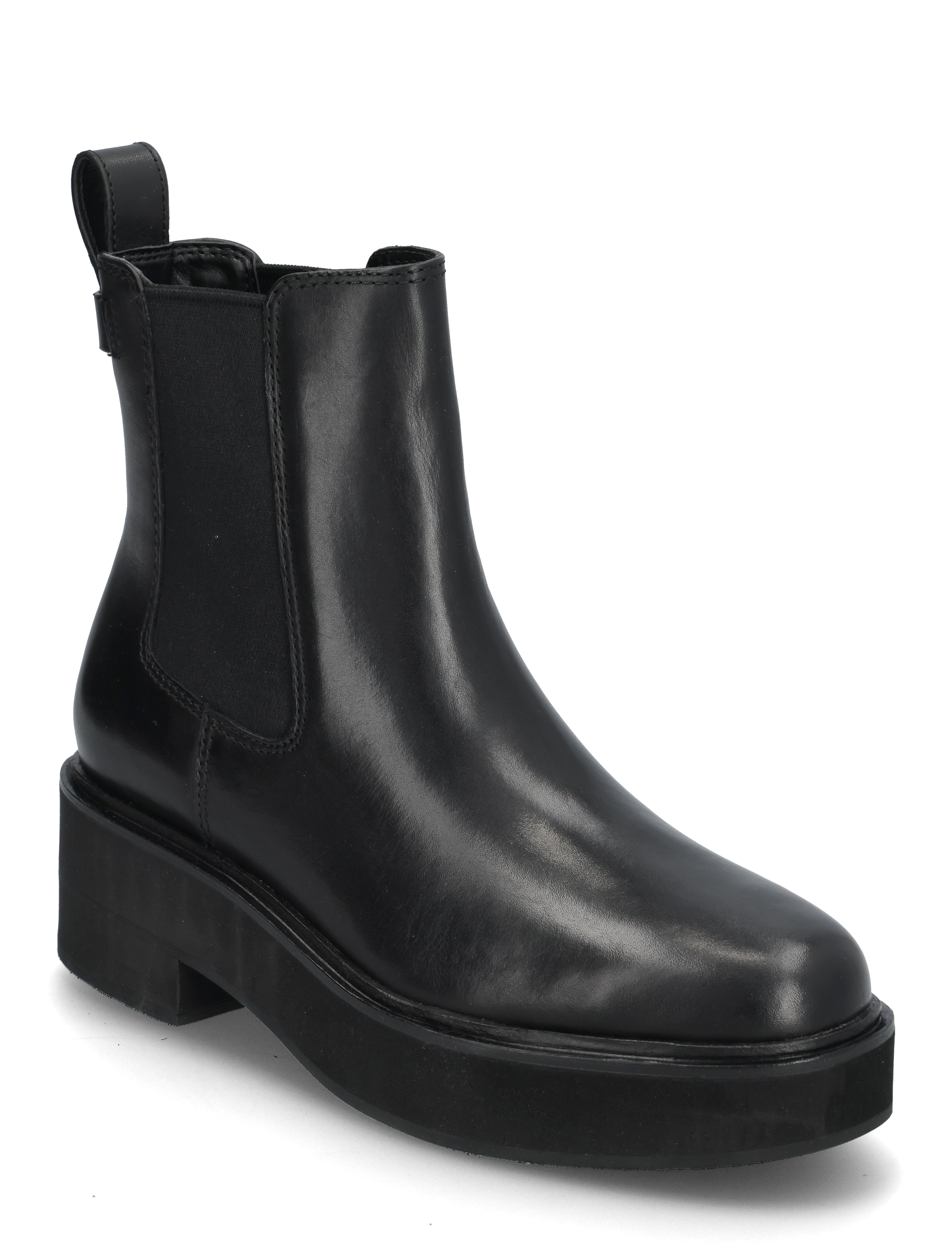 Lauren Ralph Lauren Adrianna Burnished Leather Bootie - Støvler - BLACK / black