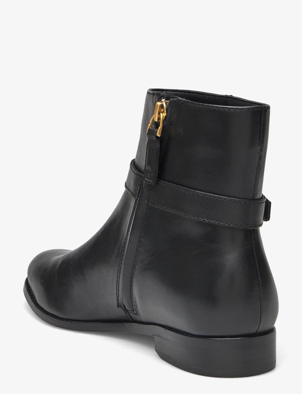 Lauren Ralph Lauren Brooke Burnished Leather Bootie Flat ankle boots Boozt