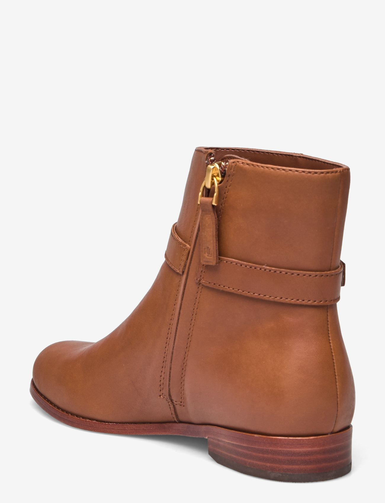 Lauren Ralph Lauren - Brooke Burnished Leather Bootie - deep saddle tan - 2