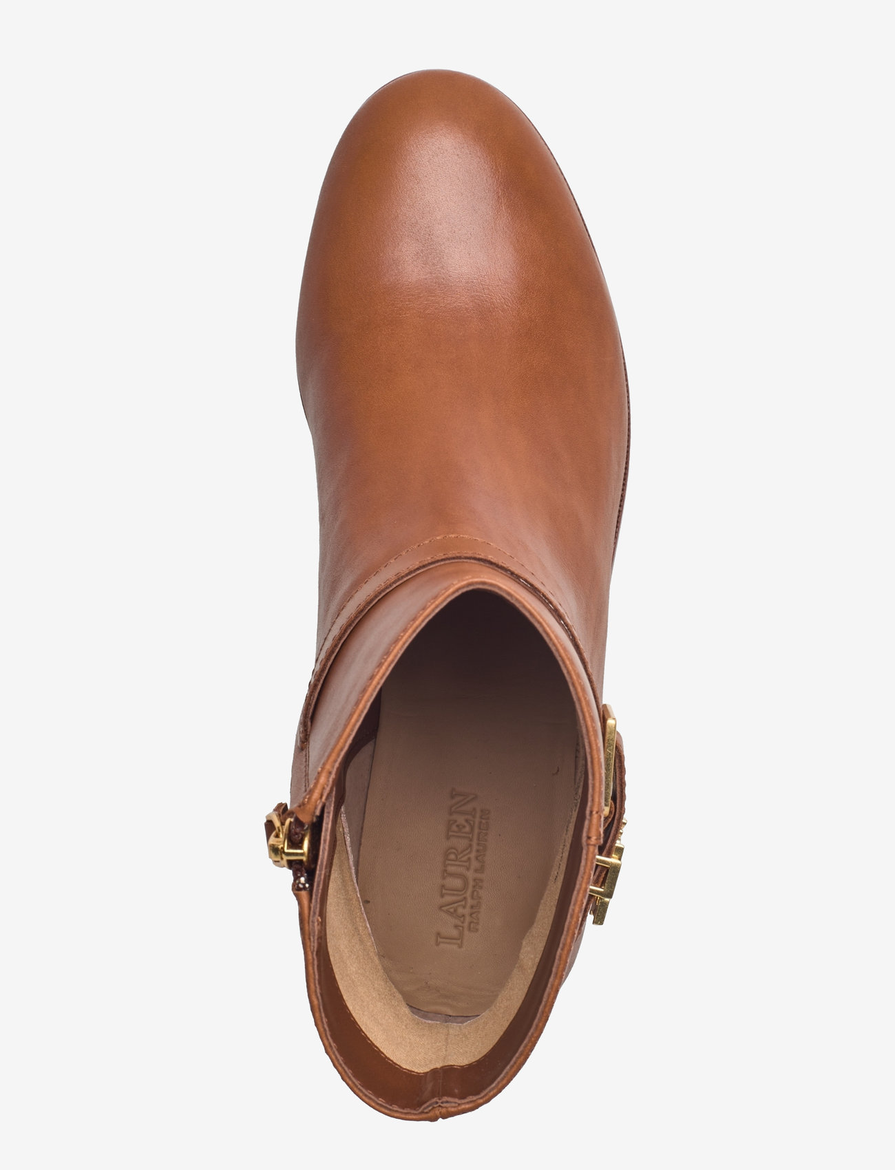 Lauren Ralph Lauren - Brooke Burnished Leather Bootie - deep saddle tan - 3