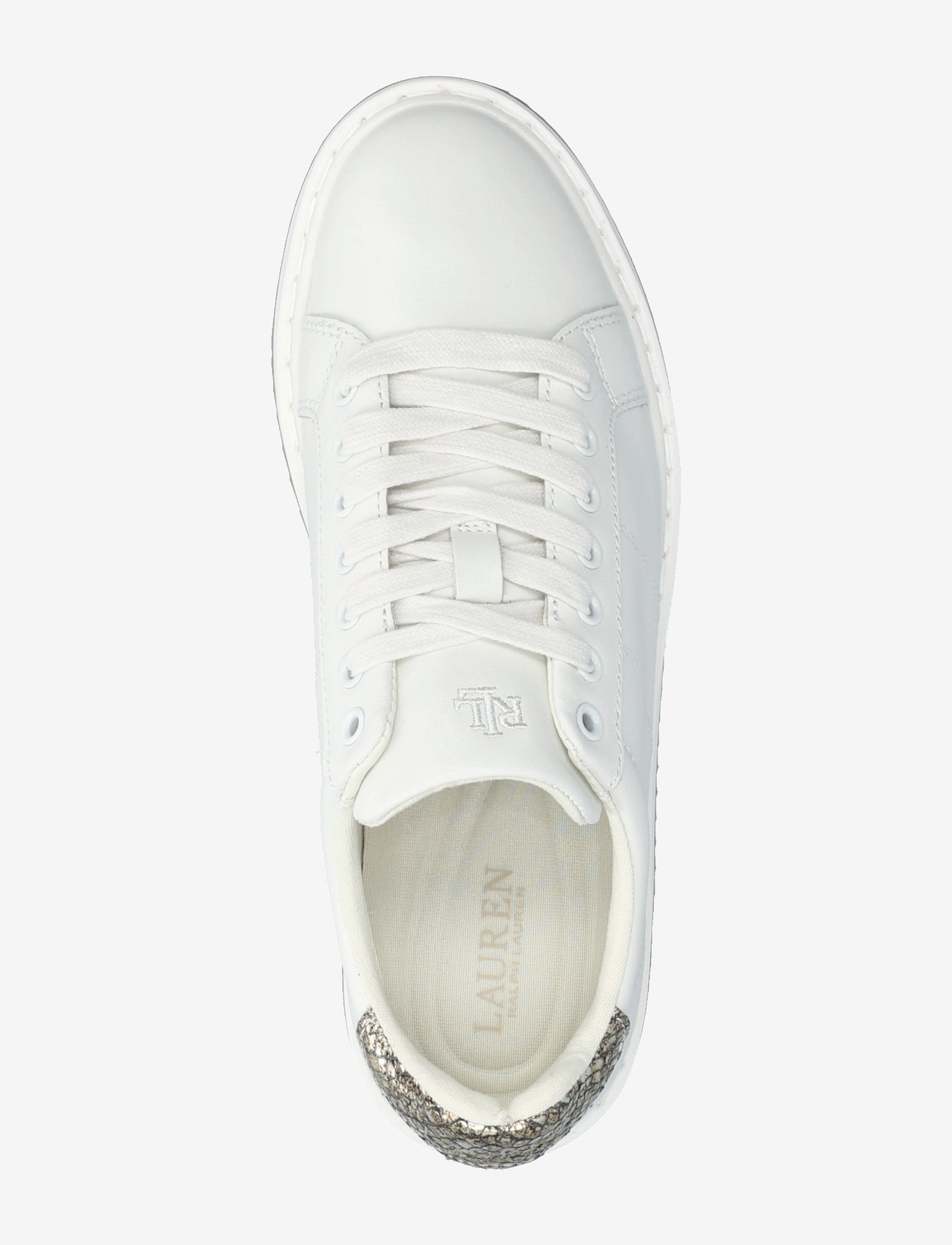 Lauren Ralph Lauren - Angeline IV Faux-Snakeskin-Trim Sneaker - konfirmation - snow white/antiqu - 3
