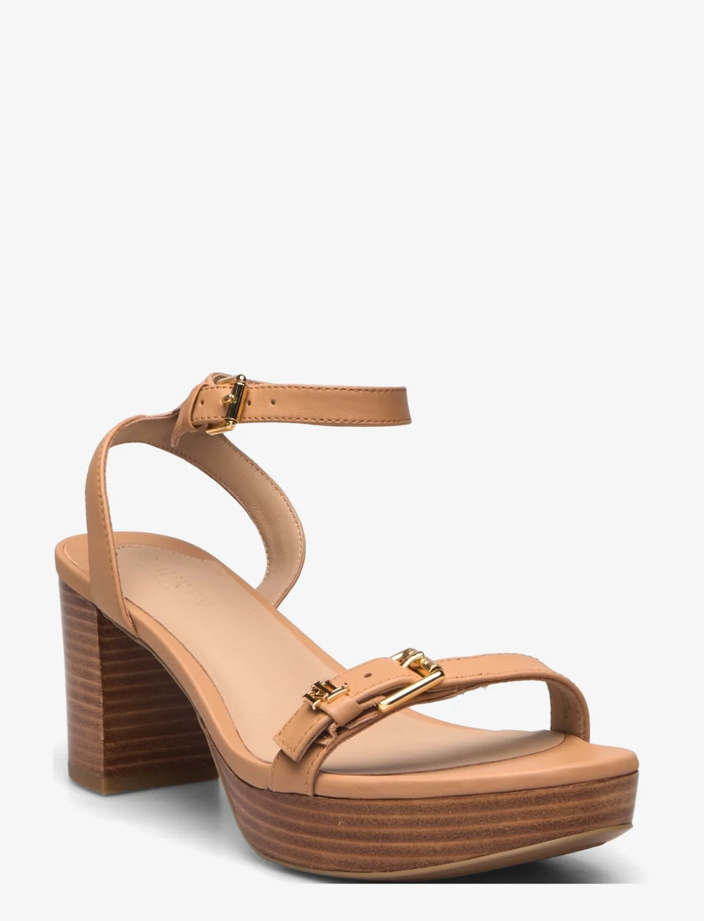 Lauren Ralph Lauren - Melissah Nappa Leather Platform Sandal - sandaletter - buff - 0