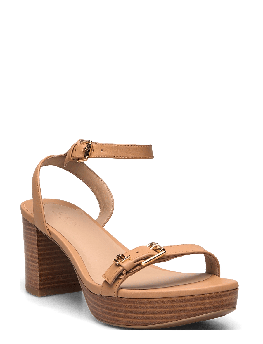 Lauren Ralph Lauren - Melissah Nappa Leather Platform Sandal - buff - 0