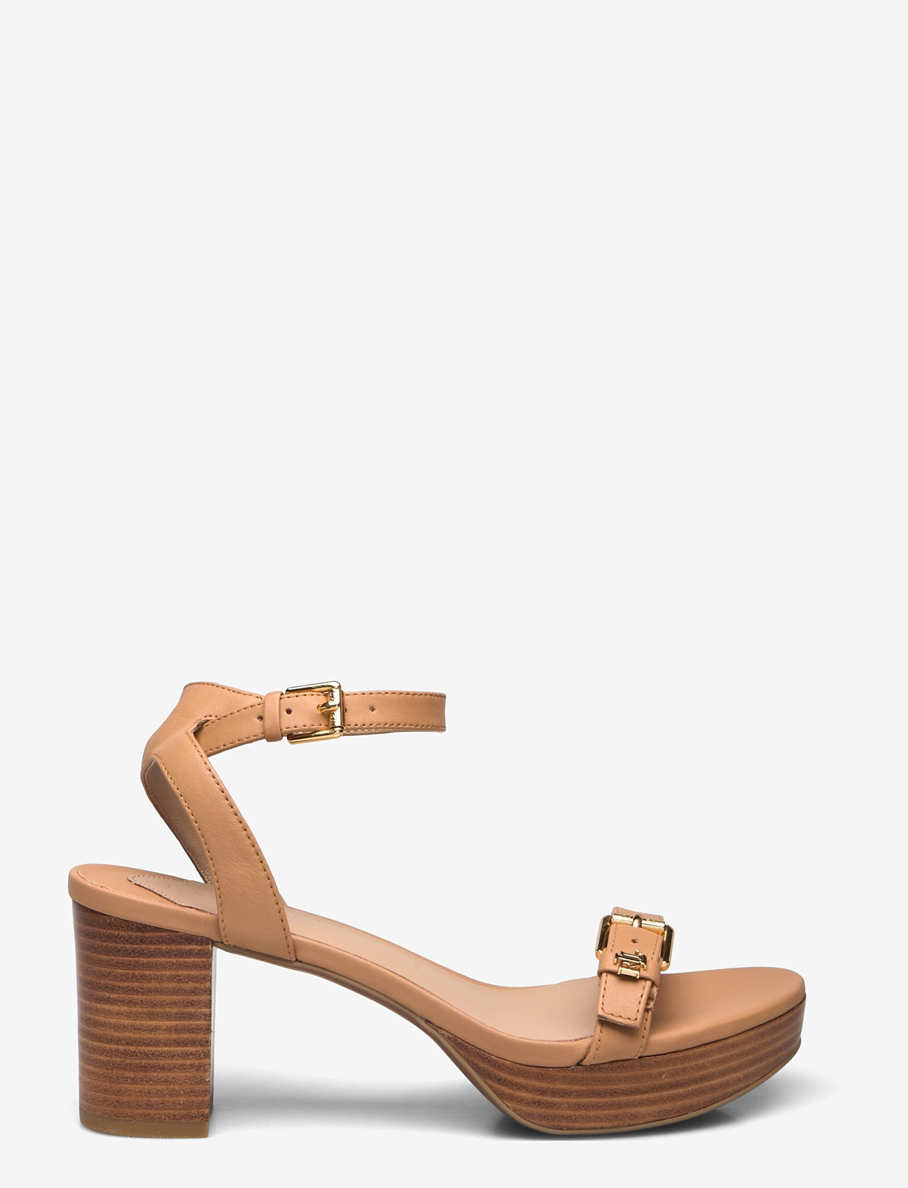 Lauren Ralph Lauren - Melissah Nappa Leather Platform Sandal - sandaletter - buff - 1