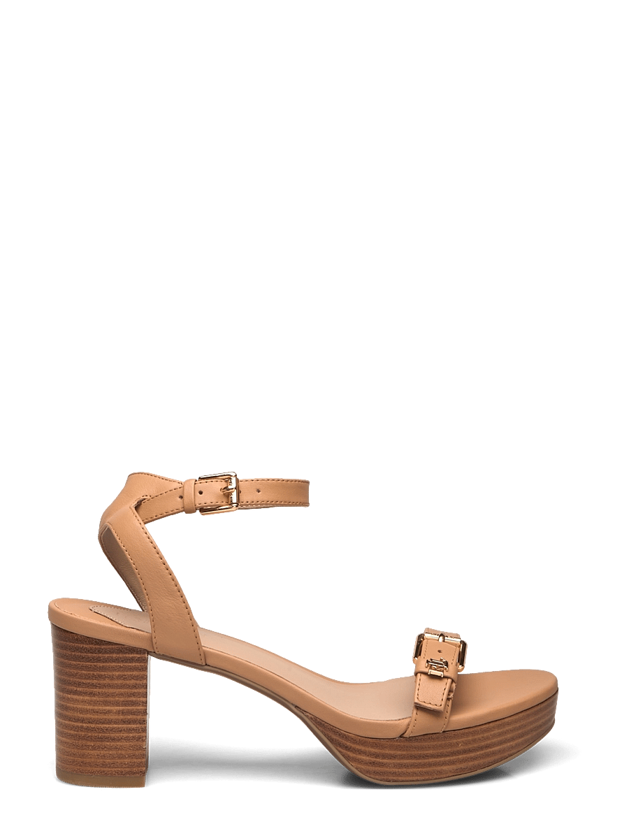 Lauren Ralph Lauren - Melissah Nappa Leather Platform Sandal - buff - 1