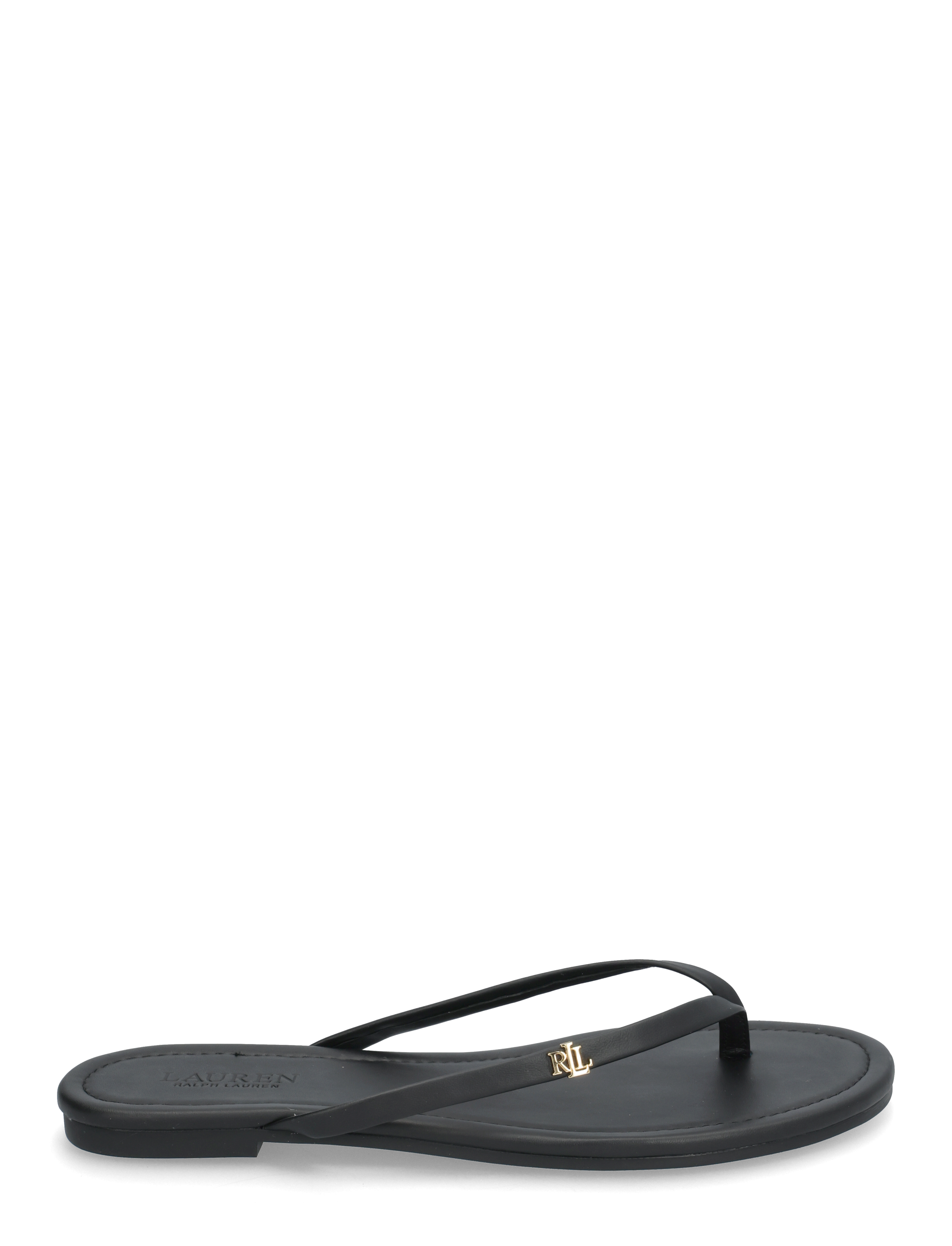 Lauren Ralph Lauren - Raquel Leather Flip-Flop - tongs - black - 1
