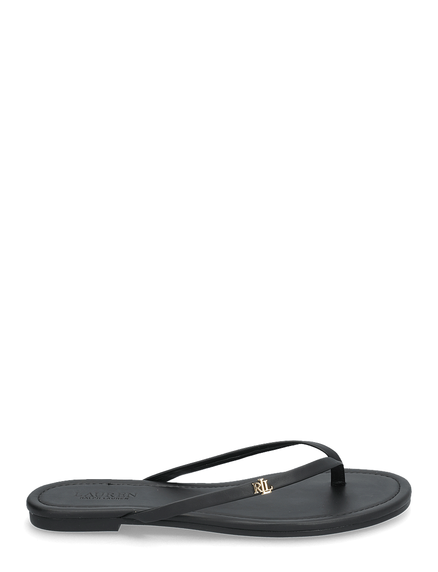 Lauren Ralph Lauren - Raquel Leather Flip-Flop - tongs - black - 1