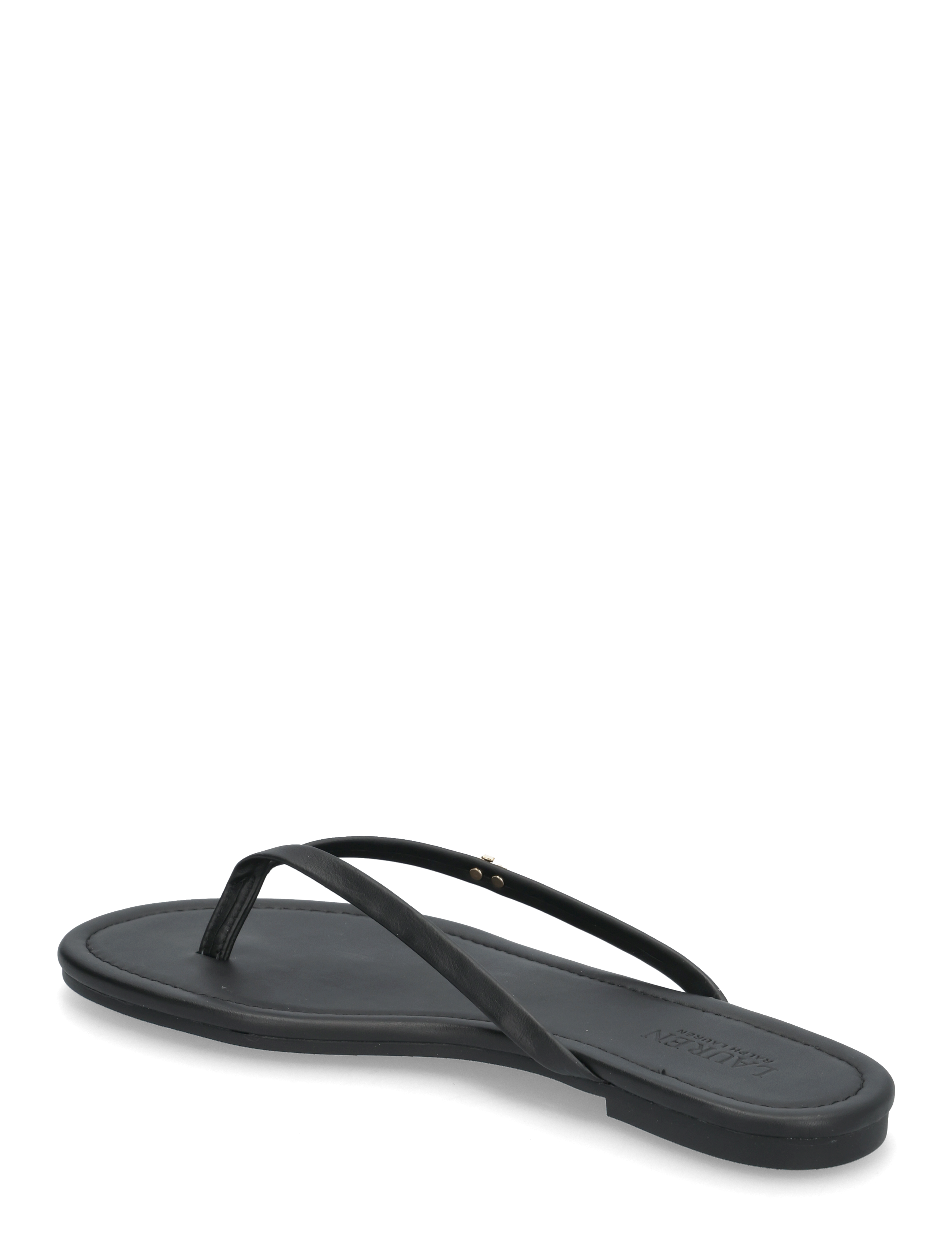 Lauren Ralph Lauren - Raquel Leather Flip-Flop - tongs - black - 2