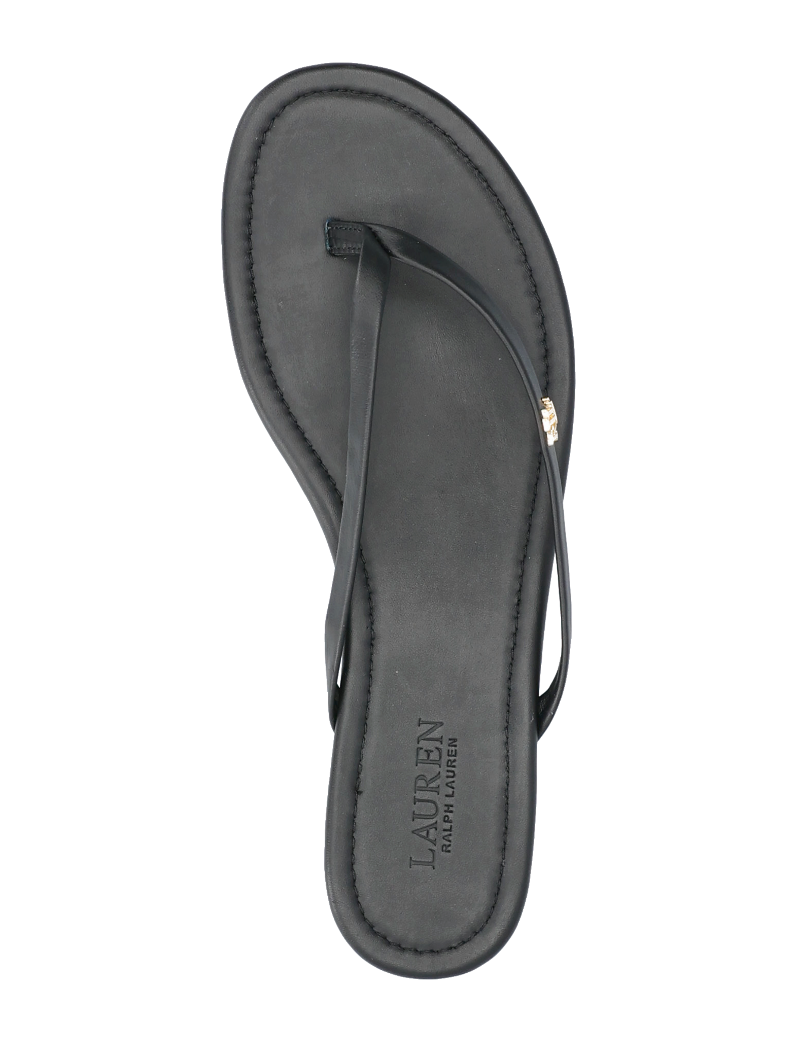Lauren Ralph Lauren - Raquel Leather Flip-Flop - tongs - black - 3