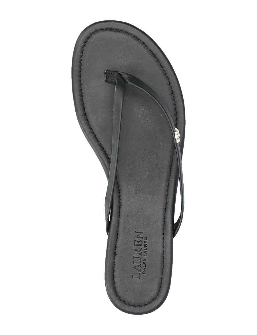 Lauren Ralph Lauren - Raquel Leather Flip-Flop - tongs - black - 3