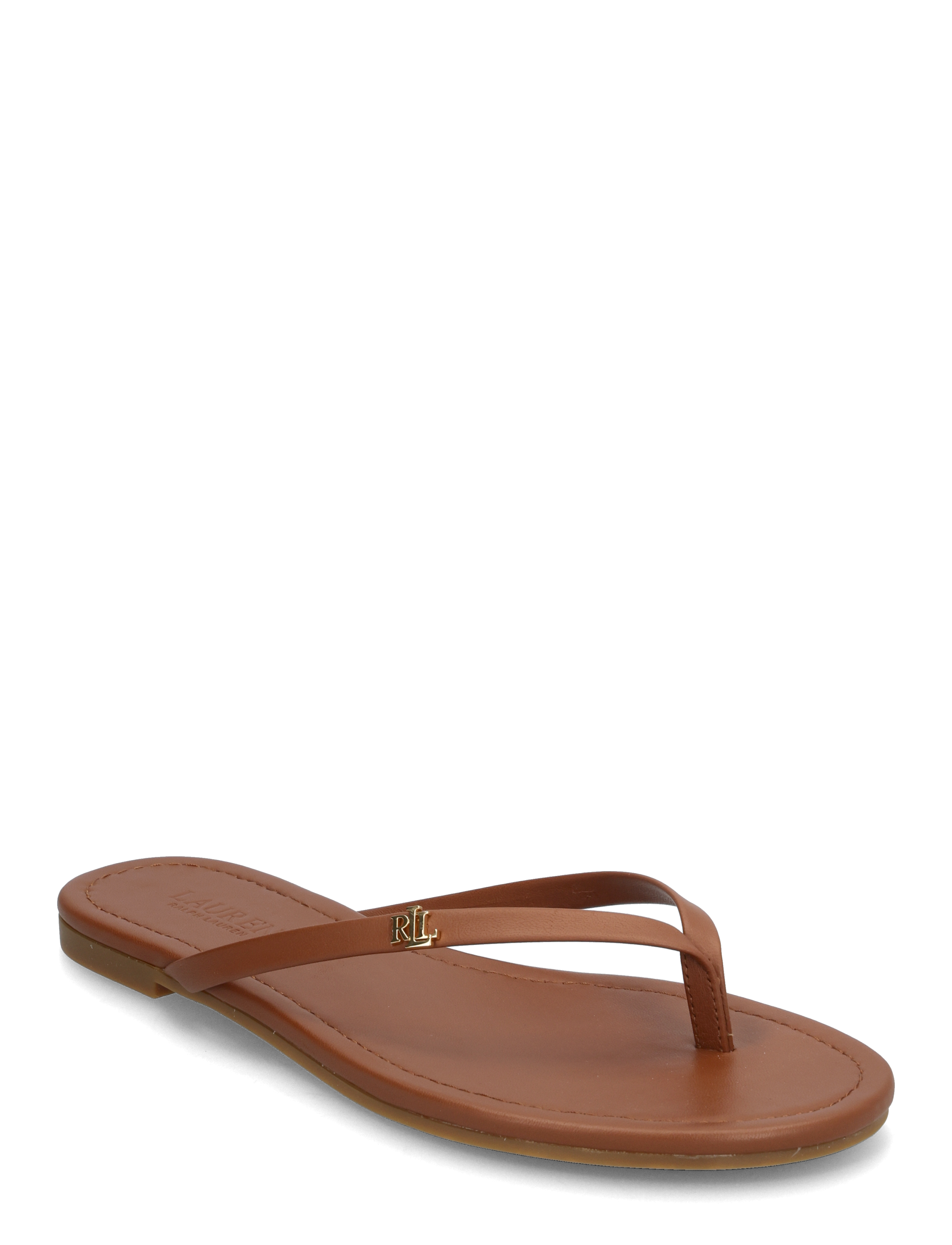 Lauren Ralph Lauren Raquel Leather Flip-Flop, 41, Brown, Sandaler > Flip Flops, Dame