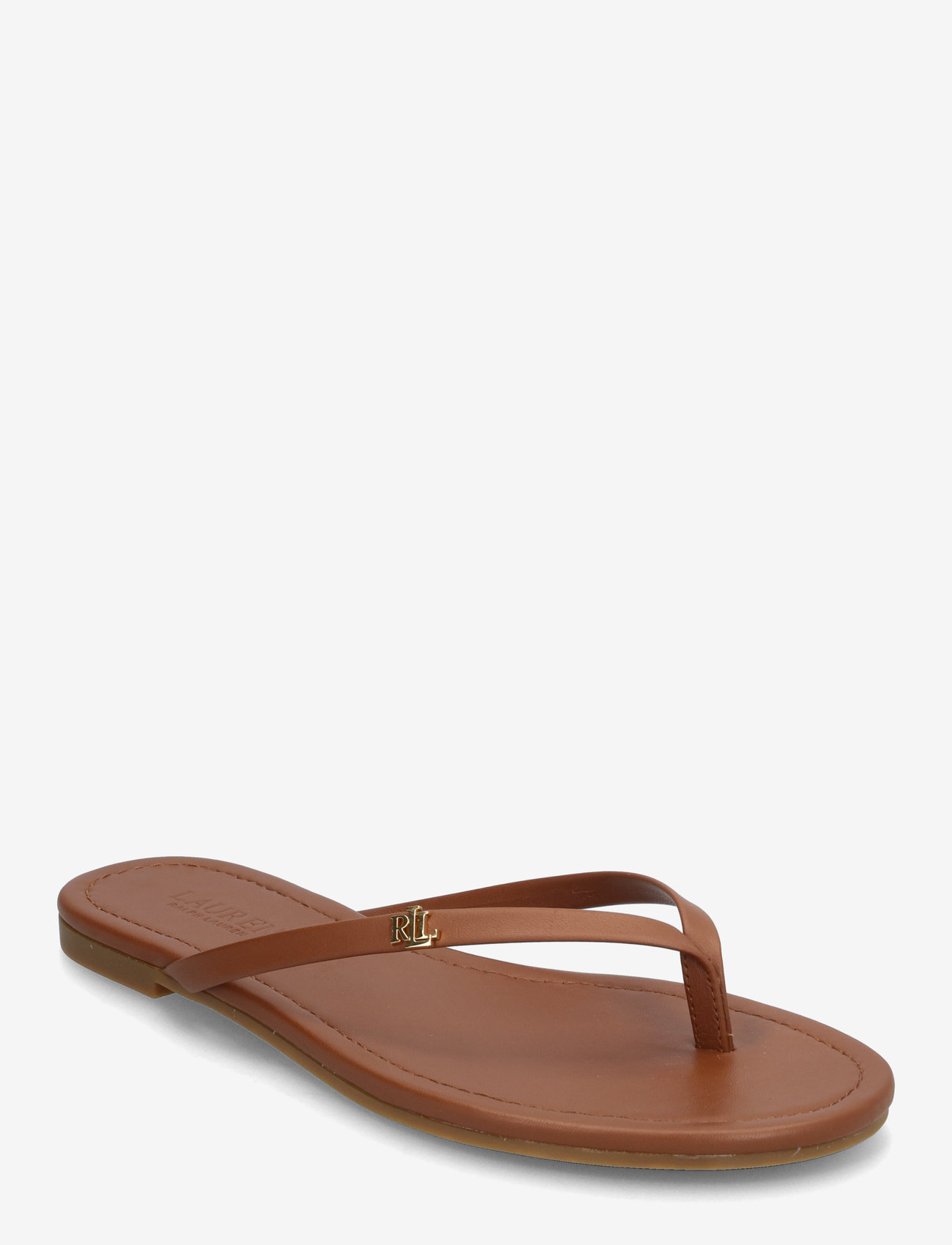 Lauren Ralph Lauren - Raquel Leather Flip-Flop - klipklapper - lauren tan - 0