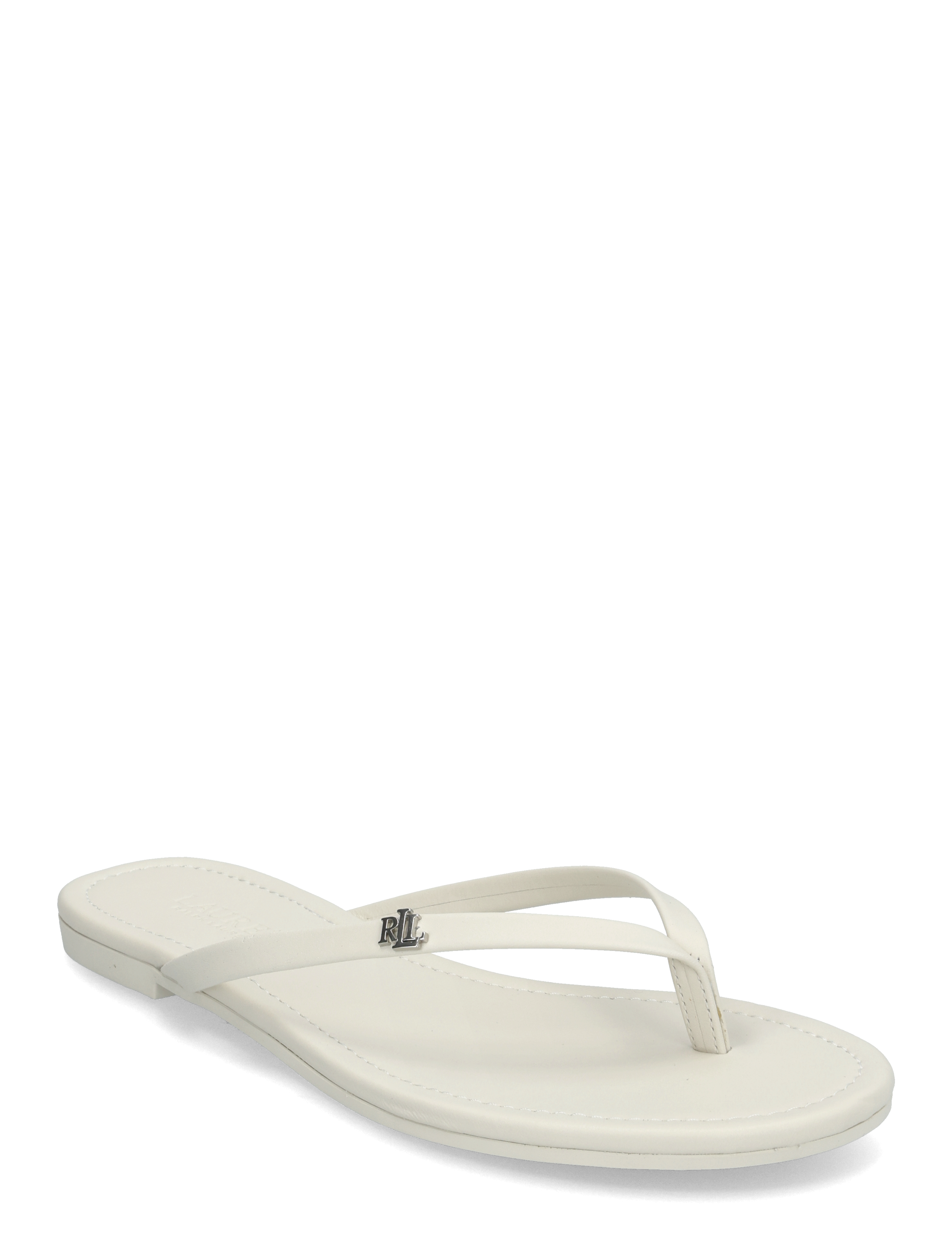 Lauren Ralph Lauren Raquel Leather Flip-Flop, 42, White, Sandaler > Flip Flops, Dame
