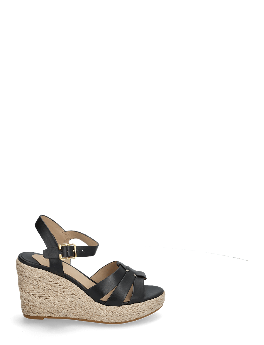 Lauren Ralph Lauren - Soffia Calfskin Espadrille - espadrilles met sleehak - black - 1