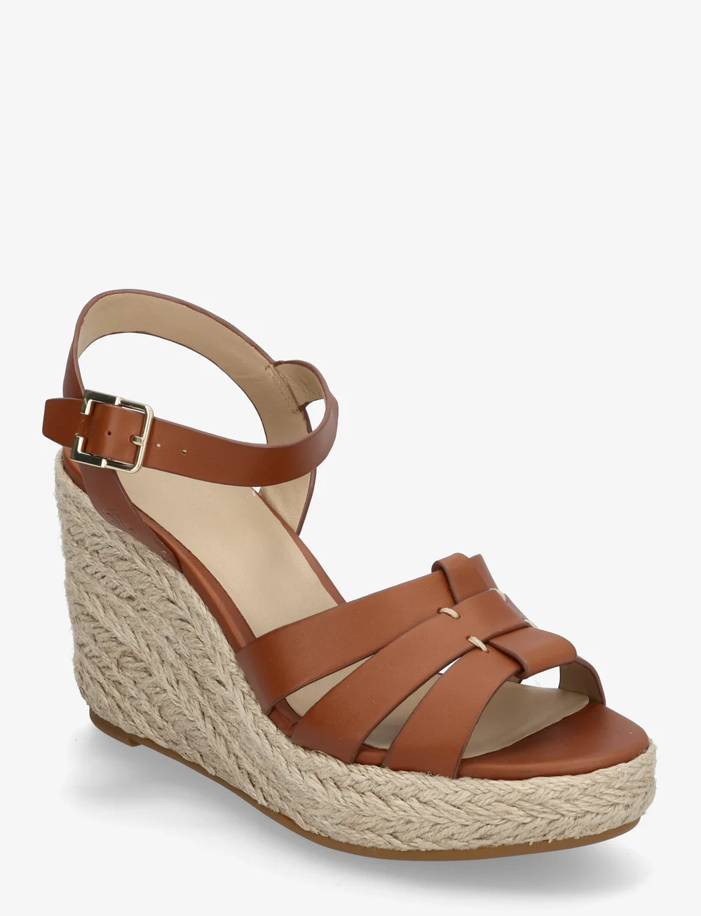 Lauren Ralph Lauren - Soffia Calfskin Espadrille - højhælede espadrillos - lauren tan - 0