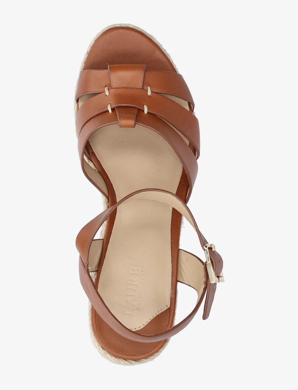 Lauren Ralph Lauren - Soffia Calfskin Espadrille - højhælede espadrillos - lauren tan - 3