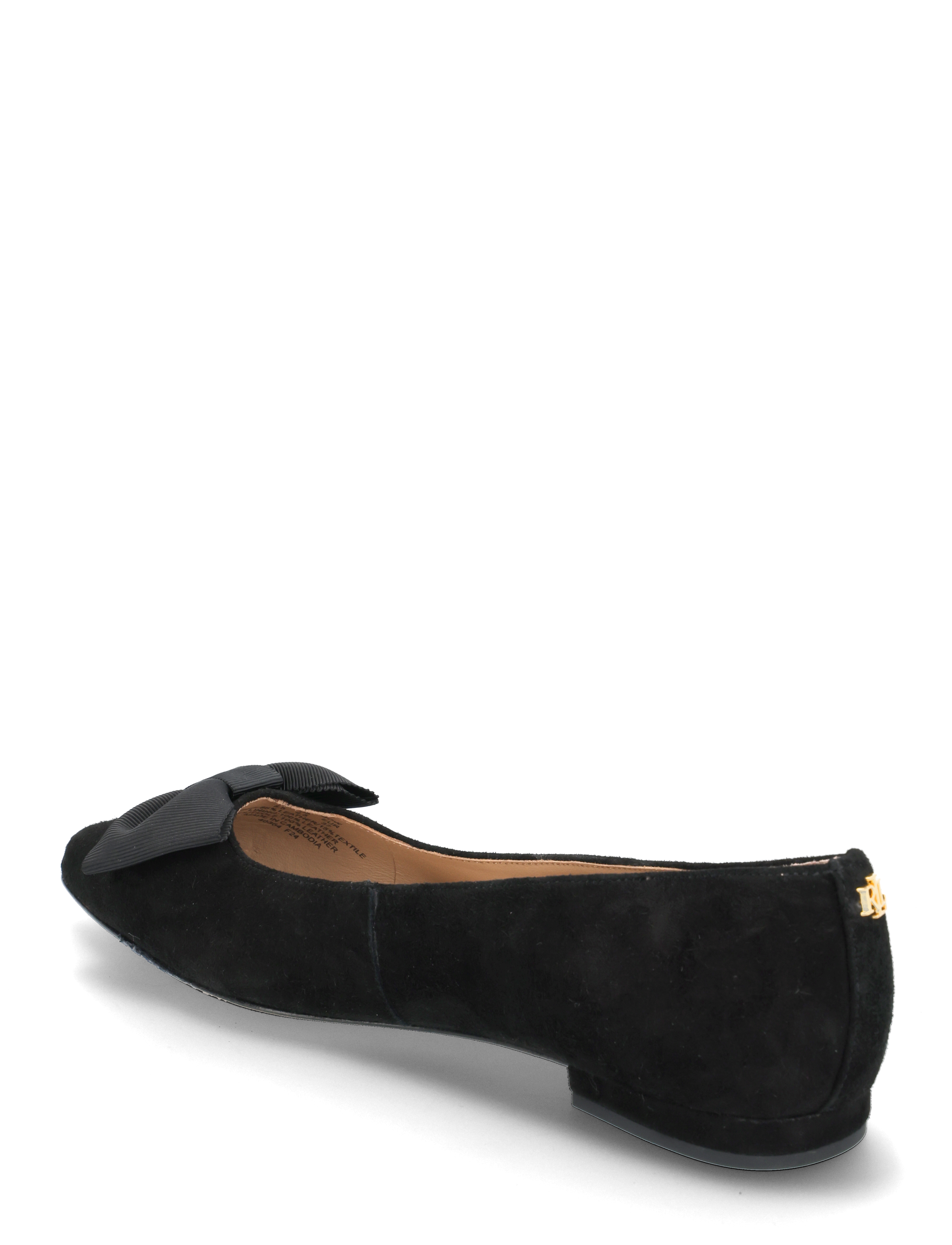 Lauren Ralph Lauren - Londyn Bow-Trim Suede Ballet Flat - særlige begivenheder - black/black - 2