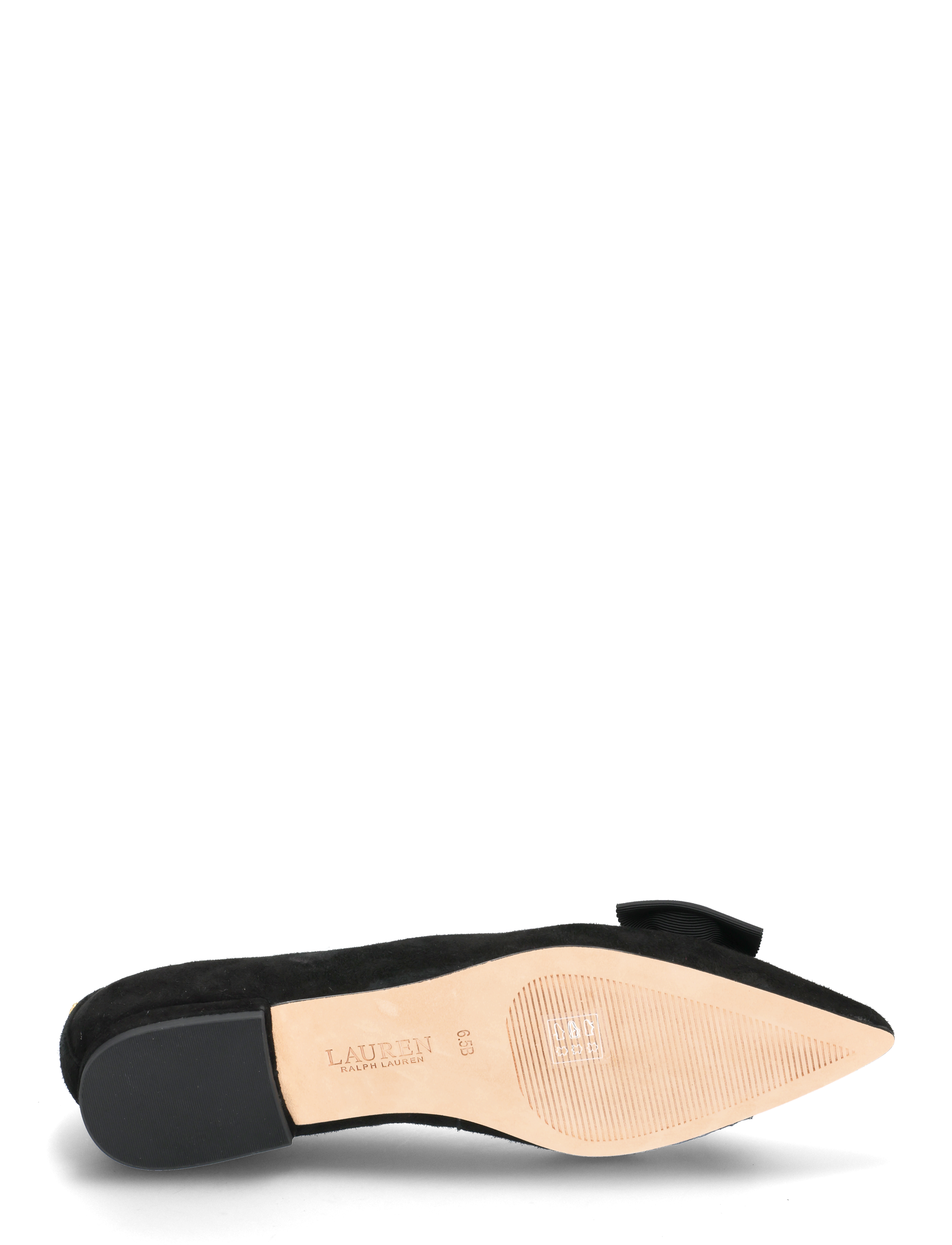 Lauren Ralph Lauren - Londyn Bow-Trim Suede Ballet Flat - særlige begivenheder - black/black - 4