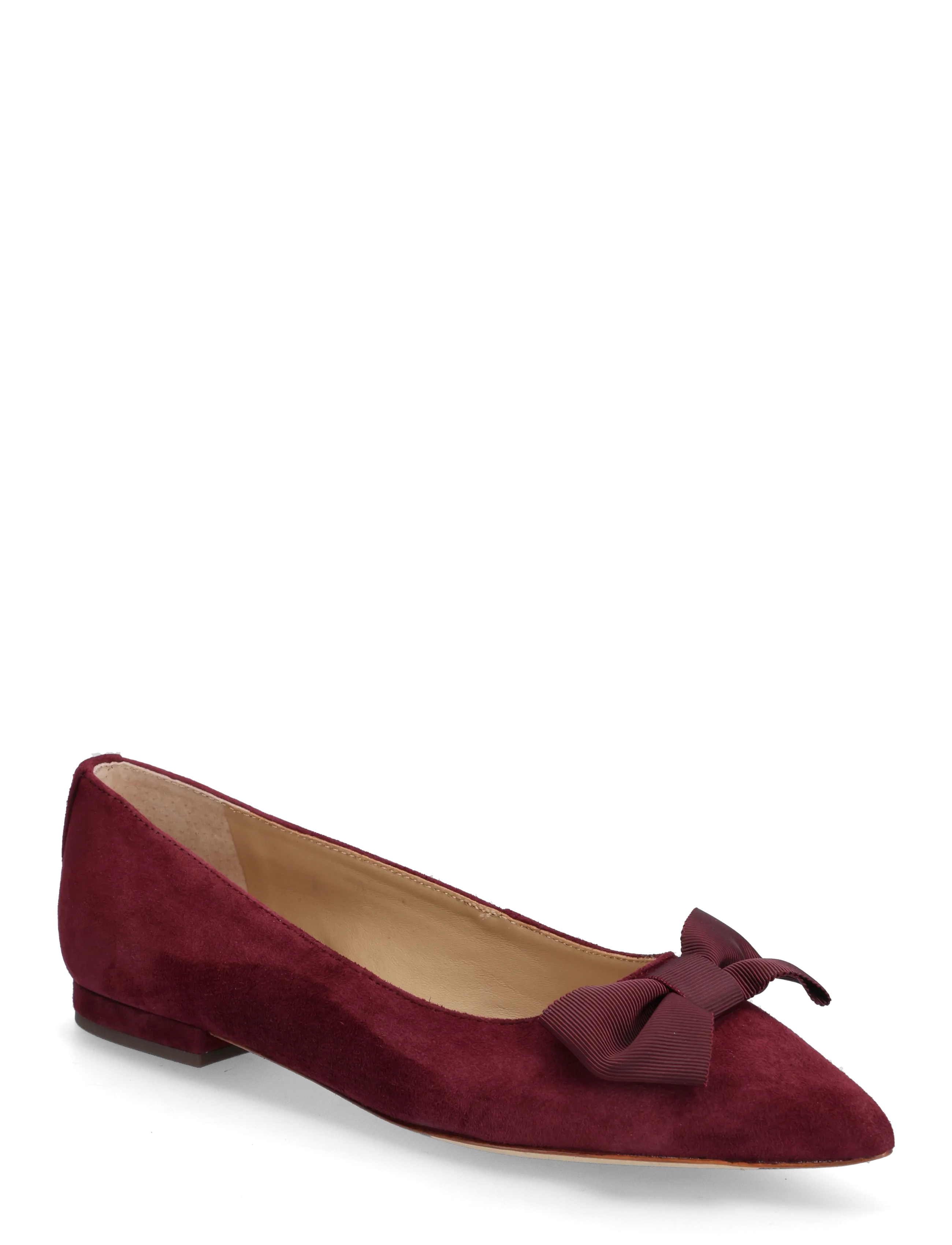 LAUREN RALPH LAUREN Londyn Bow-Trim Wildleder Ballet Flach Rot - 37 - Damen