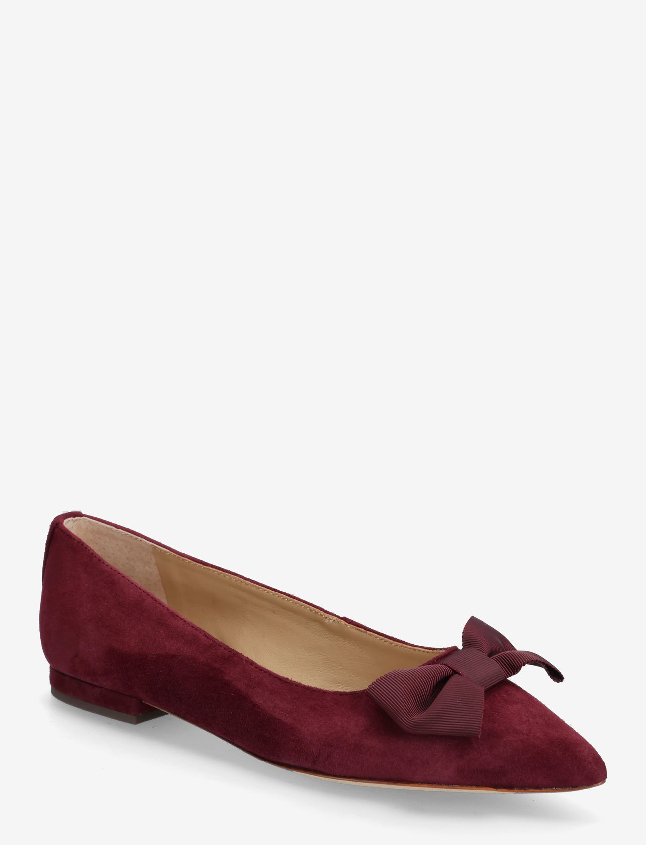 Lauren Ralph Lauren - Londyn Bow-Trim Suede Ballet Flat - ballerinas - dark garnet/dark - 0