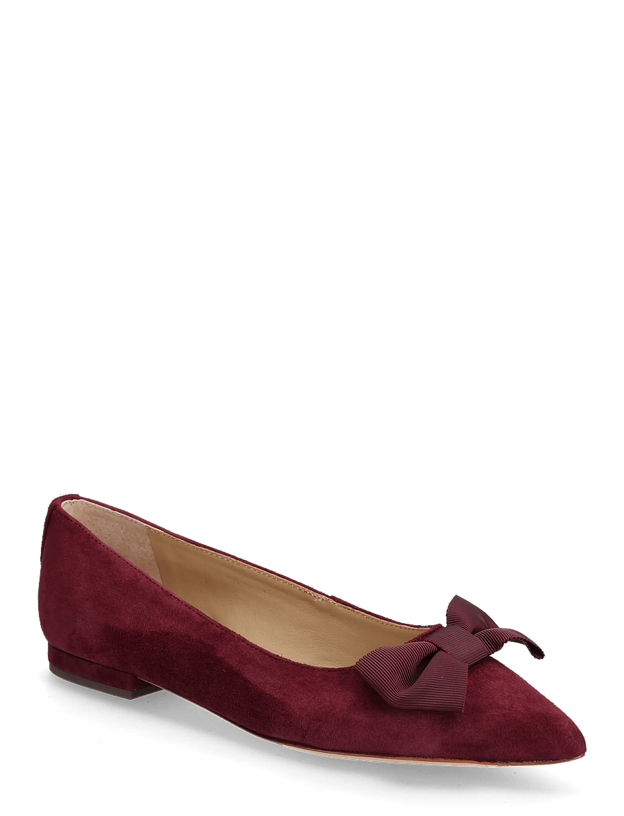 Lauren Ralph Lauren - Londyn Bow-Trim Suede Ballet Flat - besondere anlässe - dark garnet/dark - 0