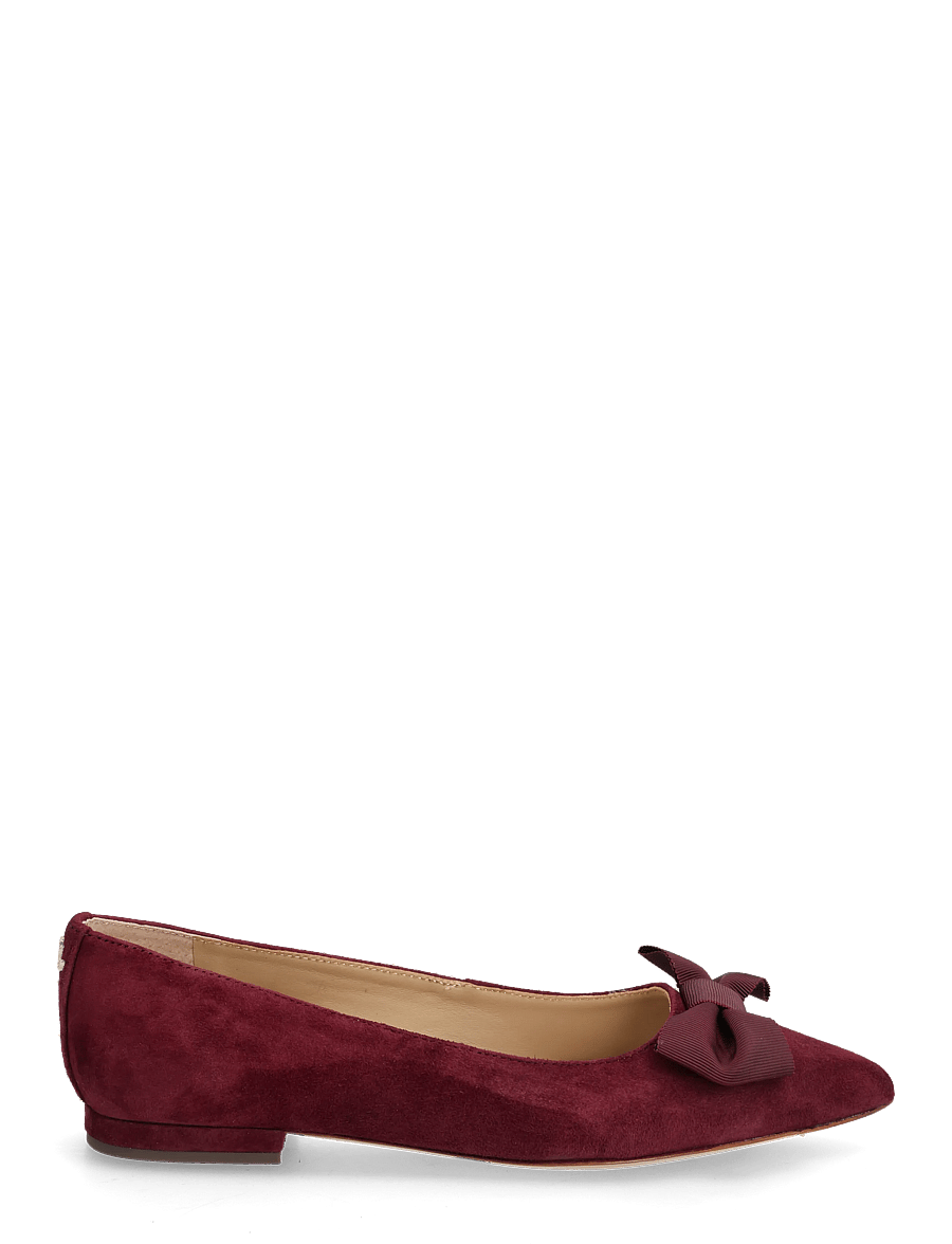 Lauren Ralph Lauren - Londyn Bow-Trim Suede Ballet Flat - besondere anlässe - dark garnet/dark - 1