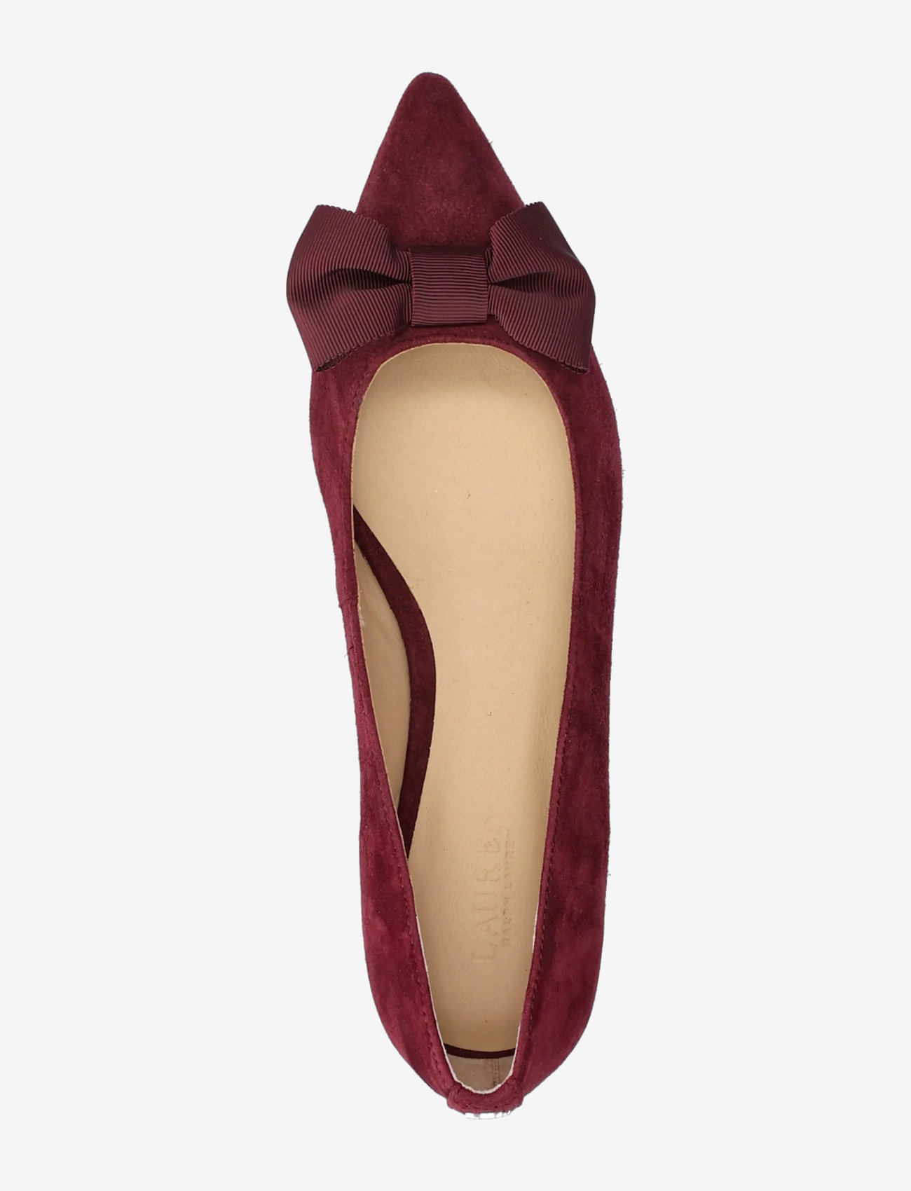 Lauren Ralph Lauren - Londyn Bow-Trim Suede Ballet Flat - ballerinas - dark garnet/dark - 3