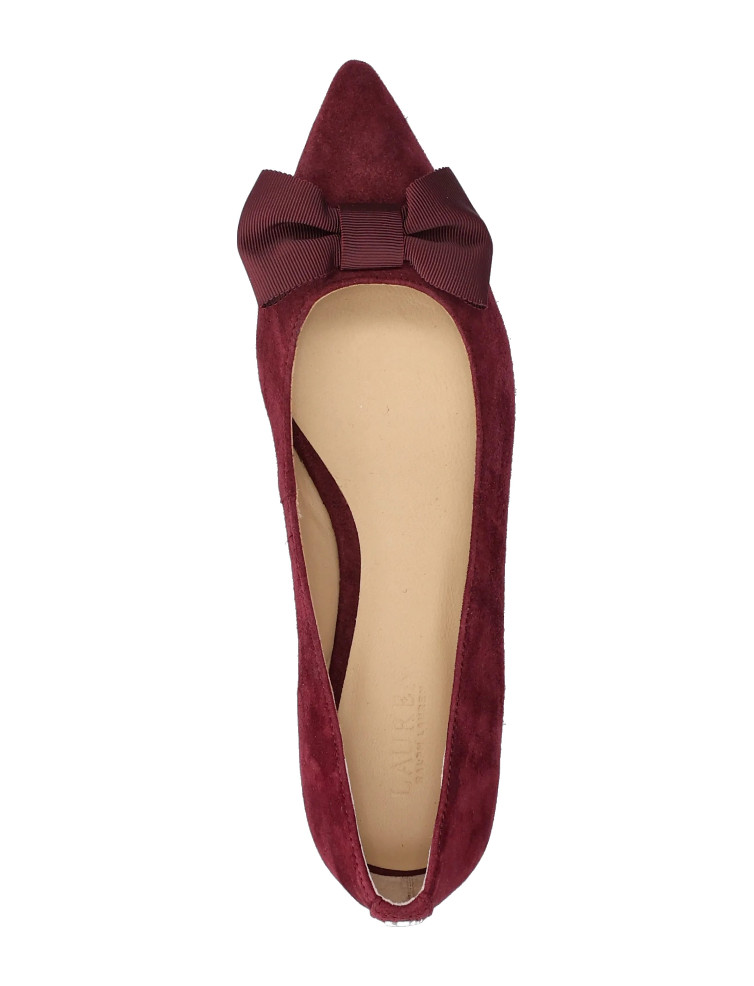 Lauren Ralph Lauren - Londyn Bow-Trim Suede Ballet Flat - ypatingos progos - dark garnet/dark - 3