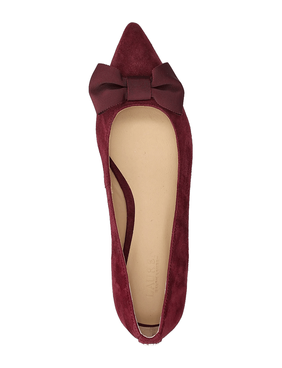 Lauren Ralph Lauren - Londyn Bow-Trim Suede Ballet Flat - besondere anlässe - dark garnet/dark - 3