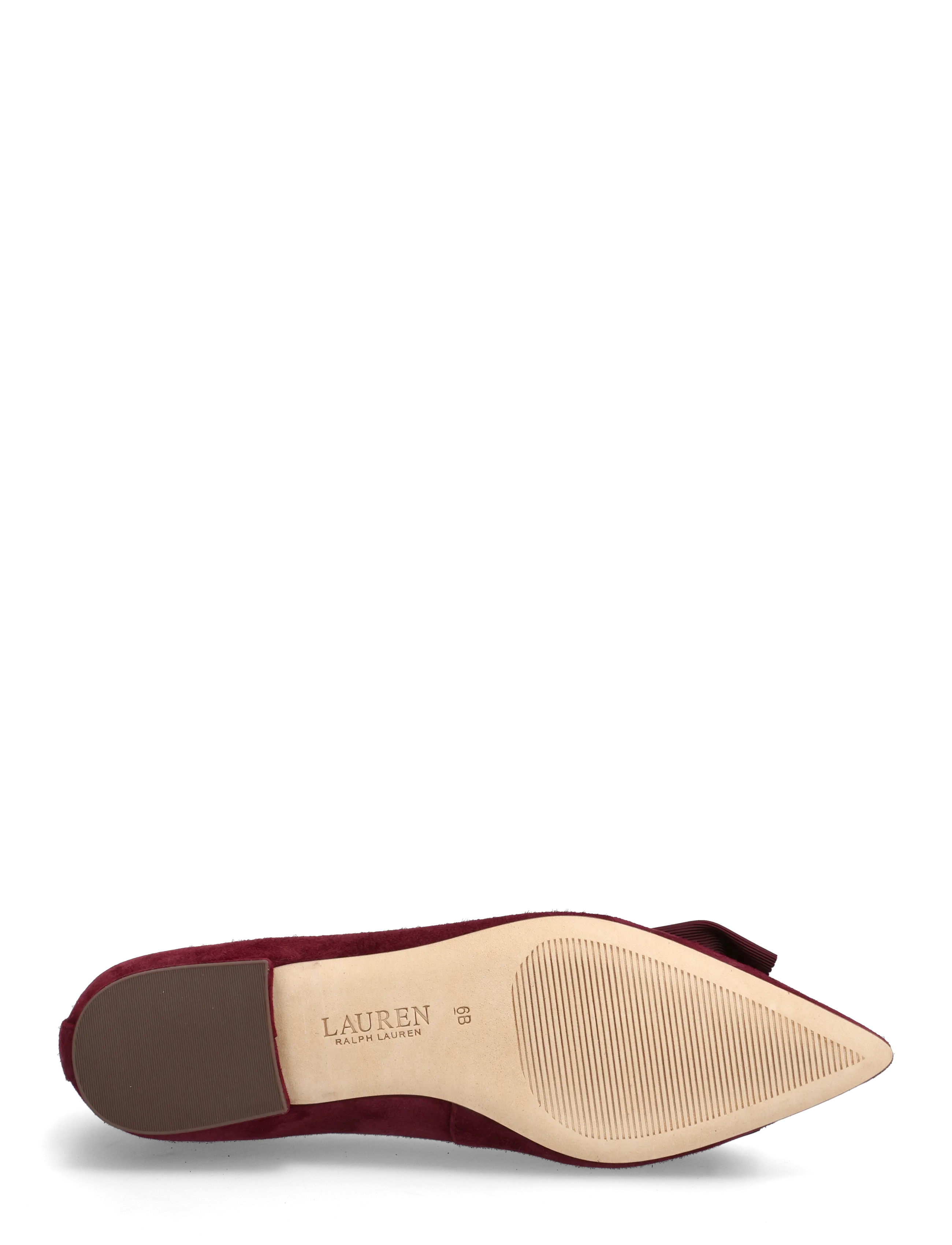 Lauren Ralph Lauren - Londyn Bow-Trim Suede Ballet Flat - ypatingos progos - dark garnet/dark - 4