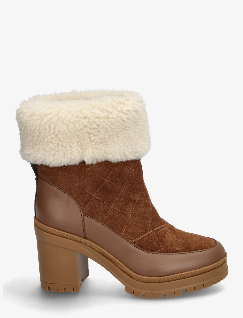 Lauren Ralph Lauren - Coraline Shearling-Trim Suede Bootie - stiefeletten mit absatz - tobacco/tobacco/n - 1