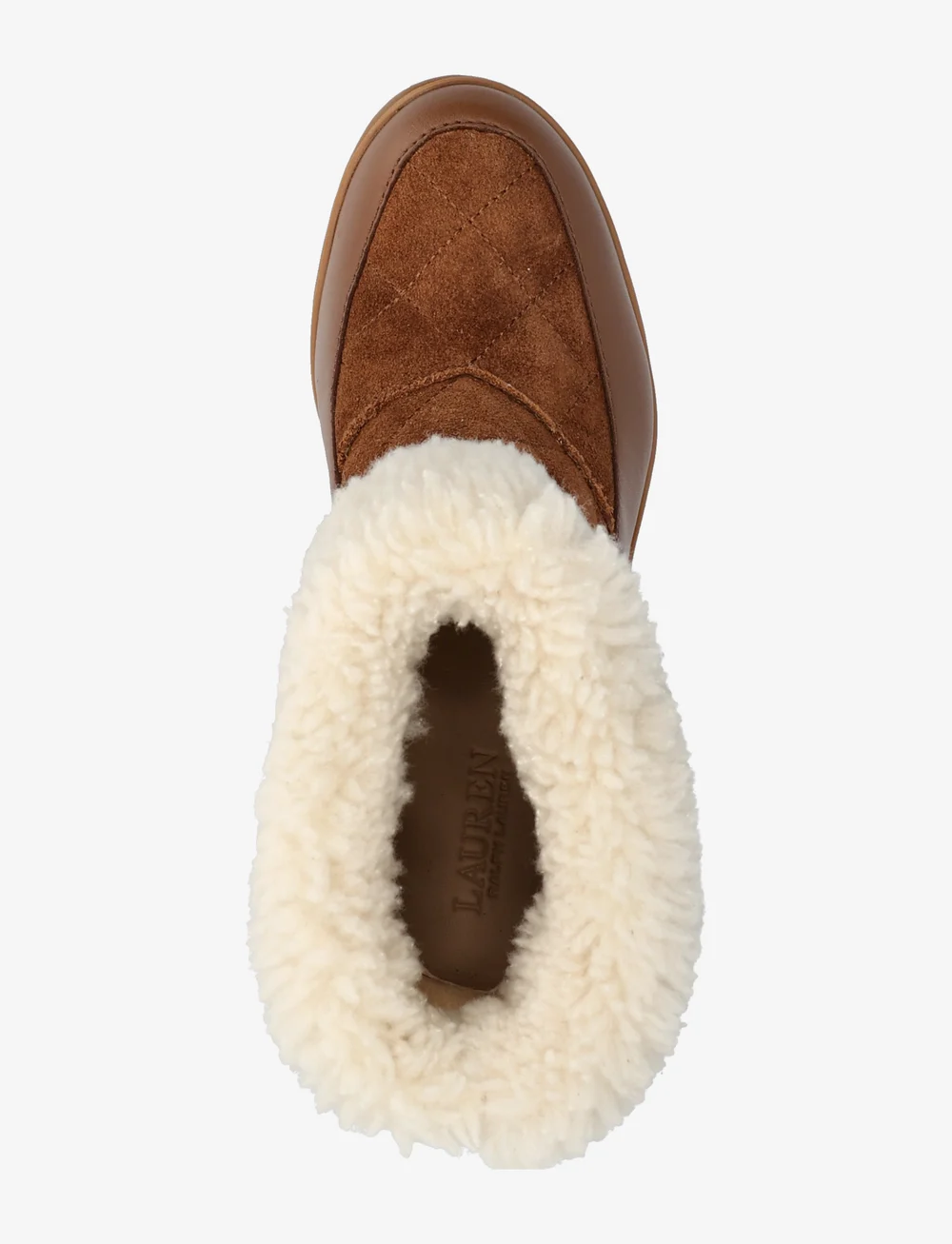 Lauren Ralph Lauren - Coraline Shearling-Trim Suede Bootie - stiefeletten mit absatz - tobacco/tobacco/n - 3