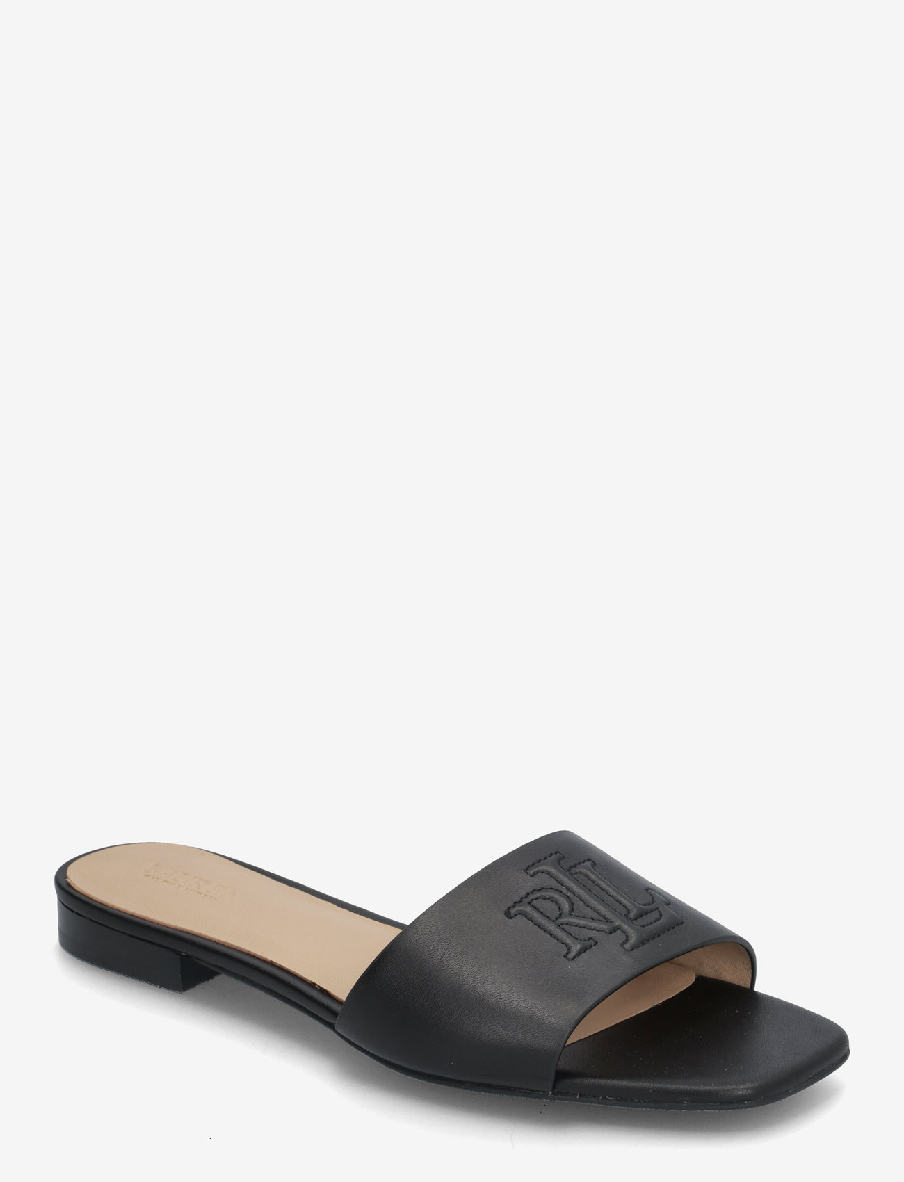 Lauren Ralph Lauren - Everley Calfskin Slide Sandal - kontsata sandaalid - black - 0