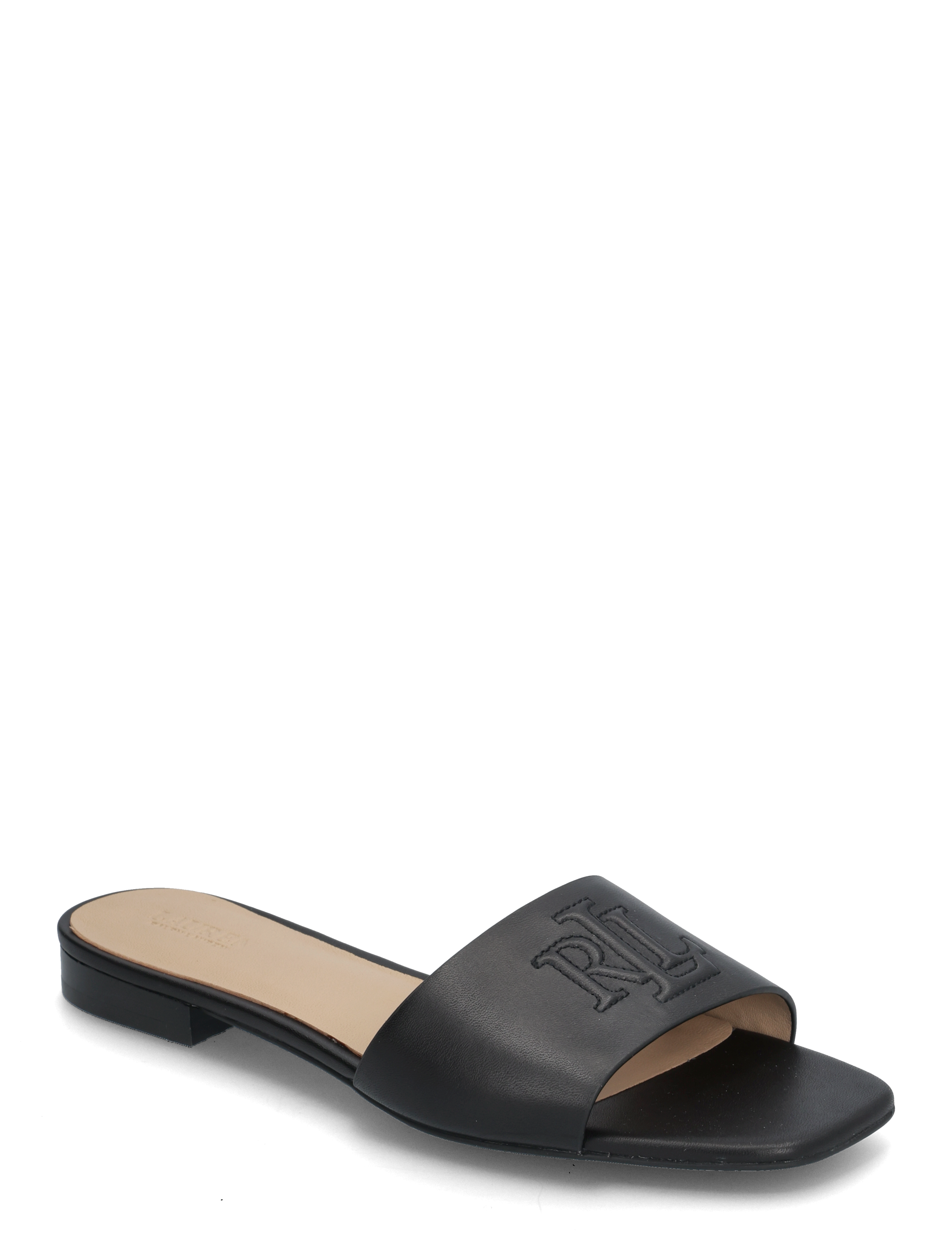 Everley Calfskin Slide Sandal - BLACK