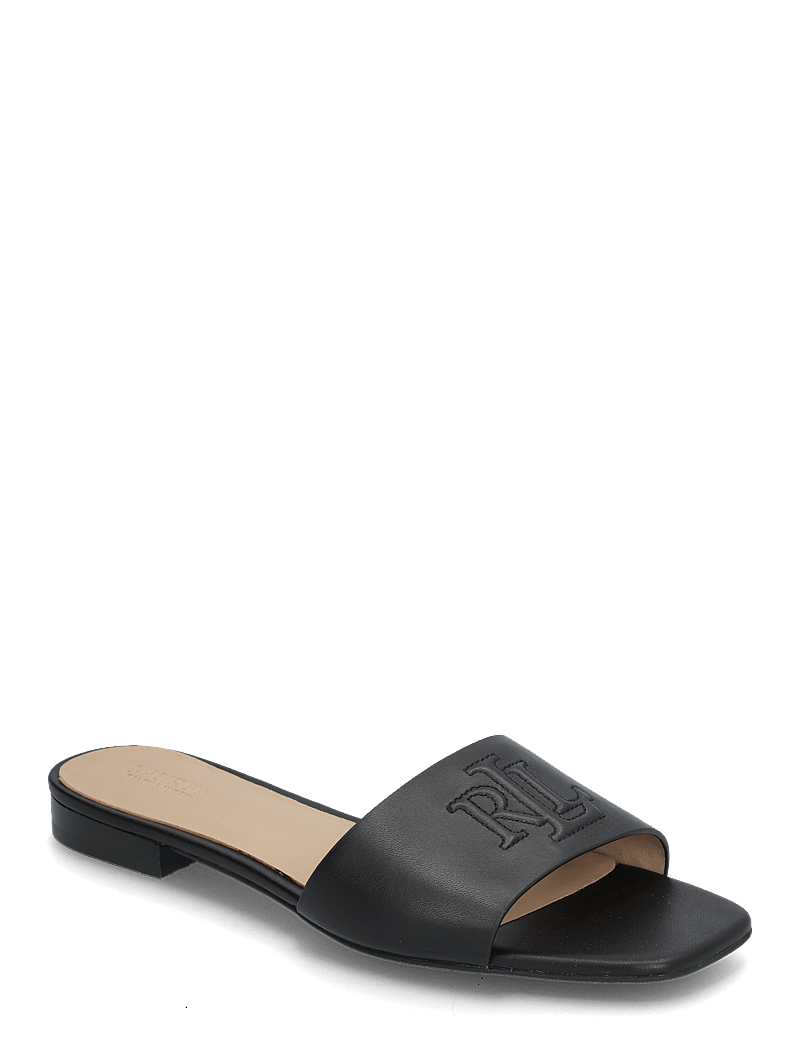 Lauren Ralph Lauren - Everley Calfskin Slide Sandal - kontsata sandaalid - black - 0