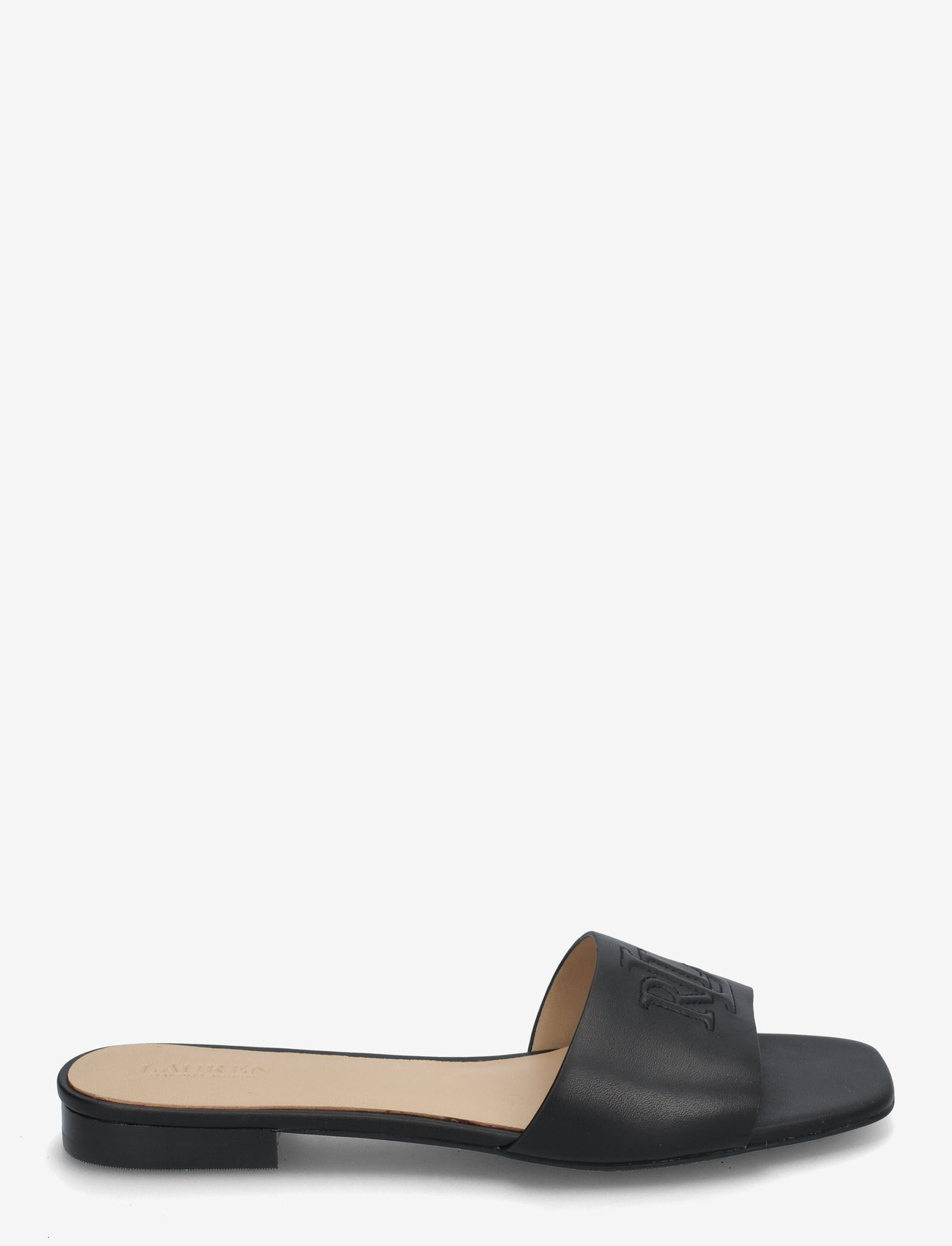 Lauren Ralph Lauren - Everley Calfskin Slide Sandal - kontsata sandaalid - black - 1