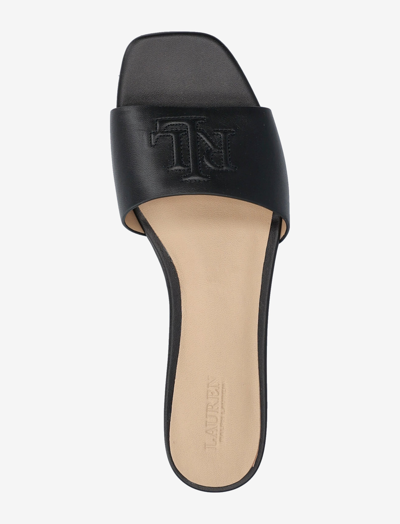 Lauren Ralph Lauren - Everley Calfskin Slide Sandal - kontsata sandaalid - black - 3
