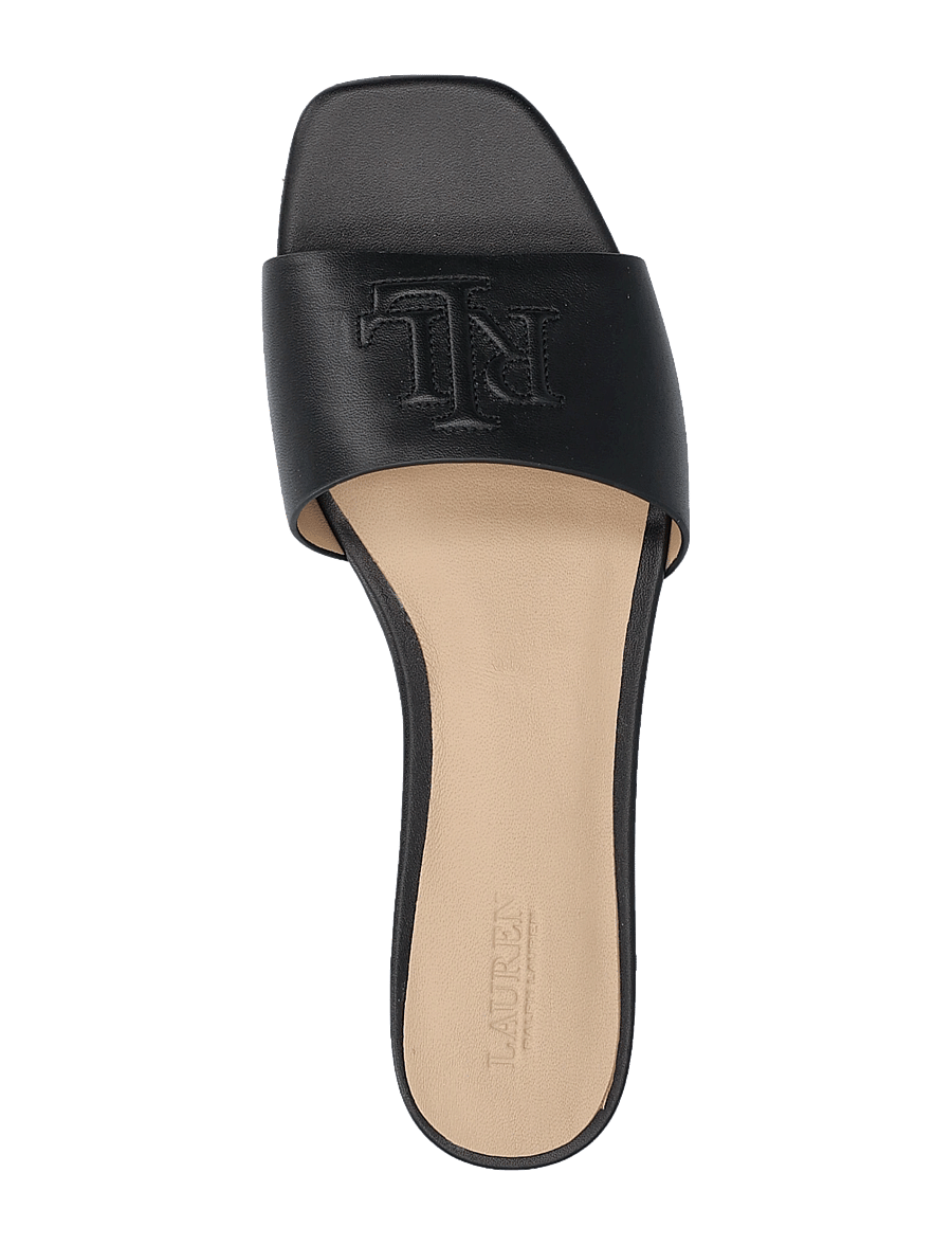 Lauren Ralph Lauren - SMOOTH CALF-EVERLEY SLD-SN-SLI - flade sandaler - black - 3