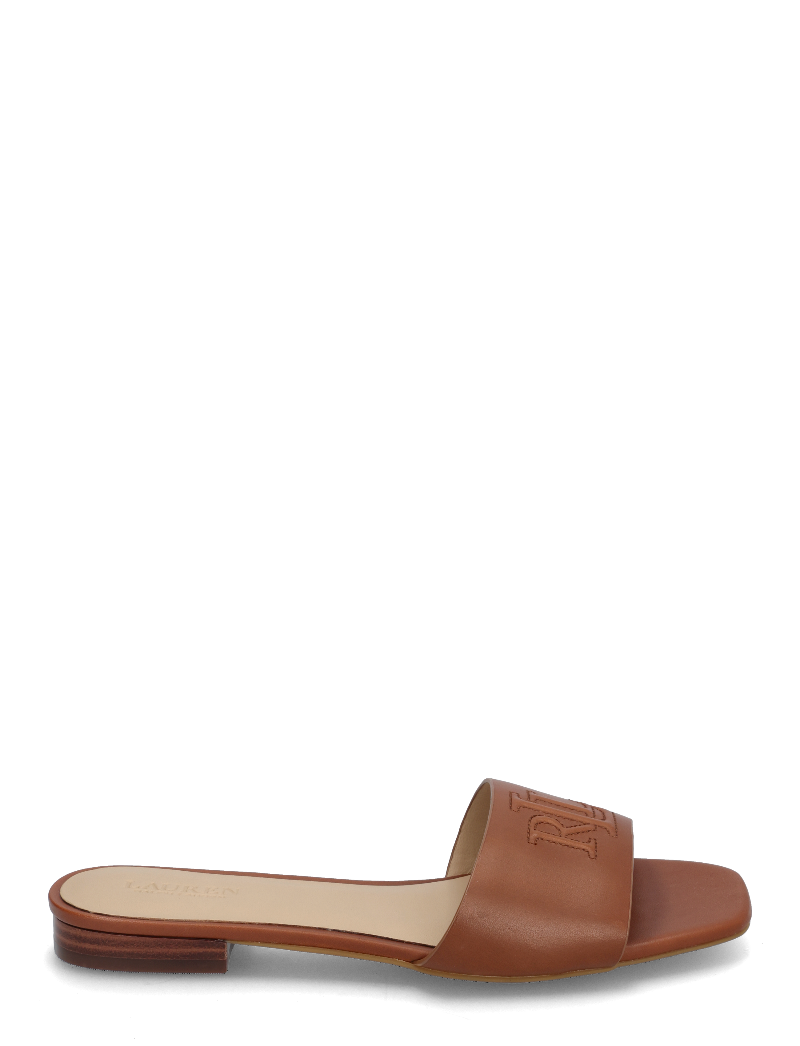 Lauren Ralph Lauren - Everley Calfskin Slide Sandal - platta sandaler - lauren tan - 1