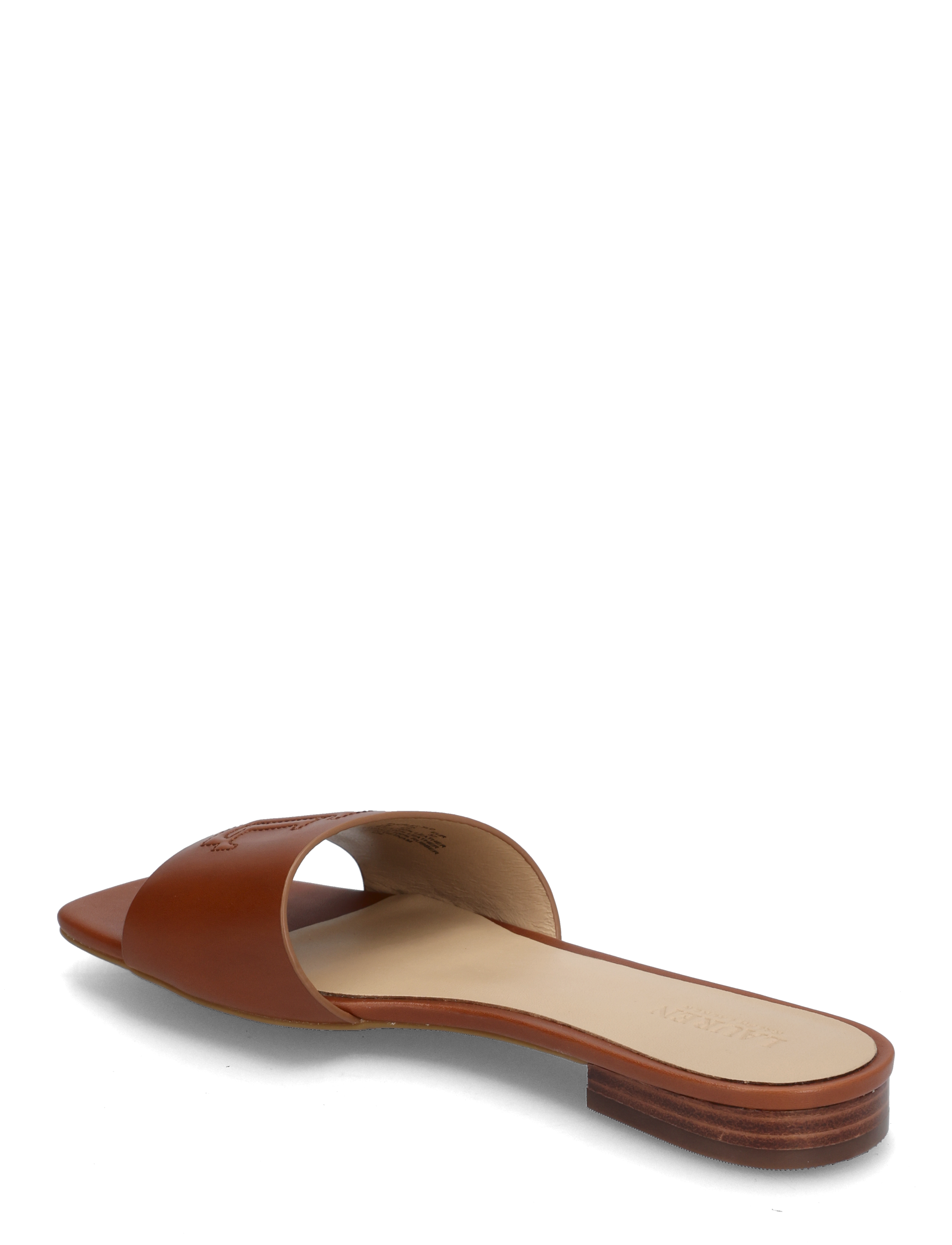 Lauren Ralph Lauren - Everley Calfskin Slide Sandal - platta sandaler - lauren tan - 2